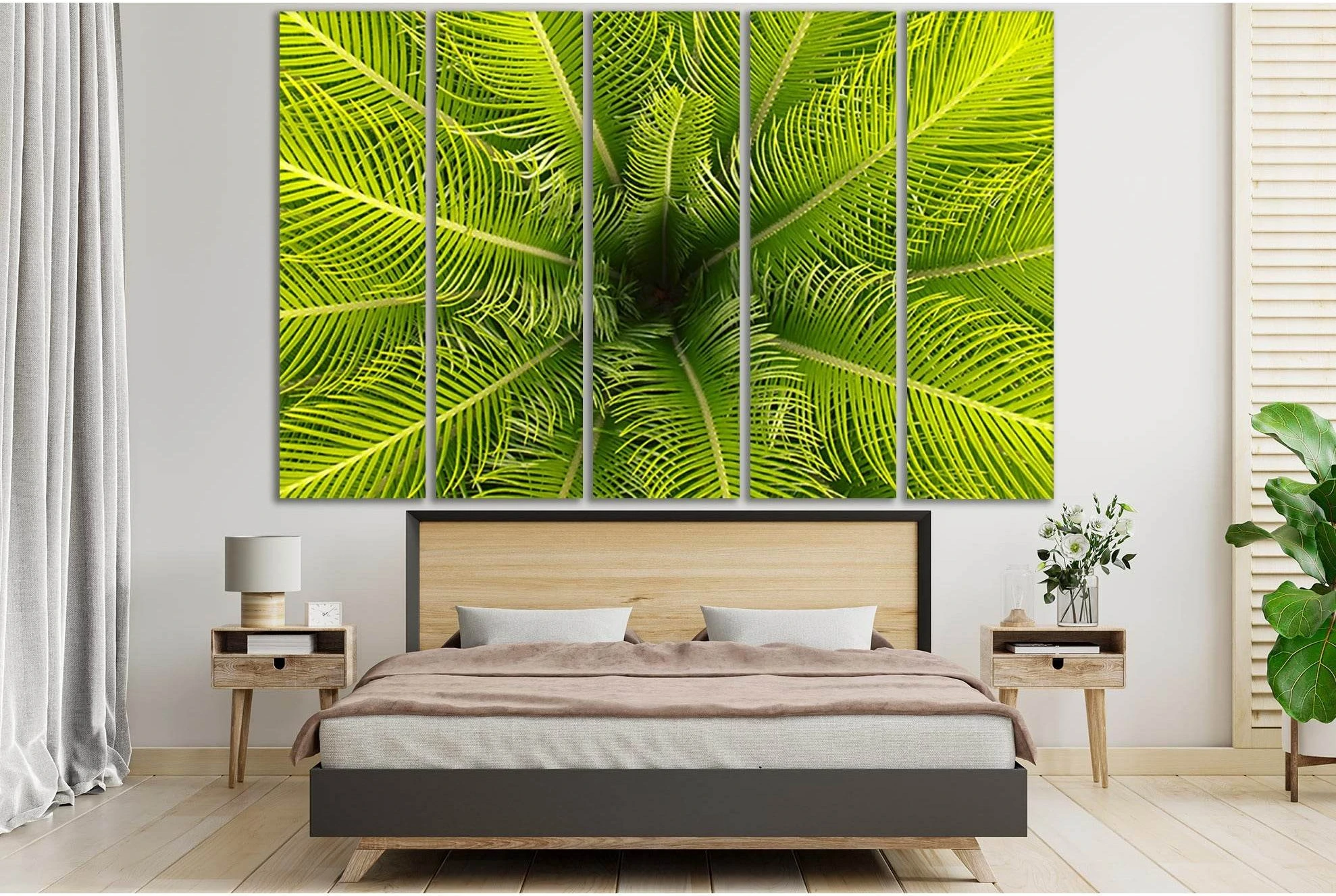 Palm Leaves Texture №SL1058 Ready to Hang Canvas Print - Zellart Canvas Prints 0new, ALL_Products, Trees Wall Art