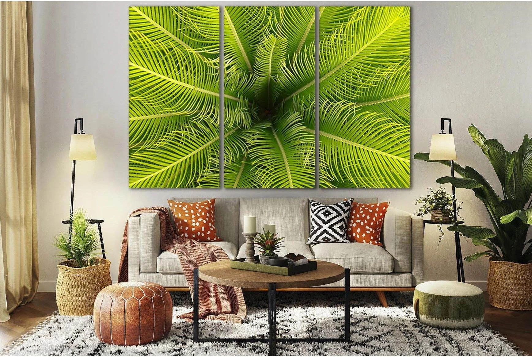 Palm Leaves Texture №SL1058 Ready to Hang Canvas Print - Zellart Canvas Prints 0new, ALL_Products, Trees Wall Art