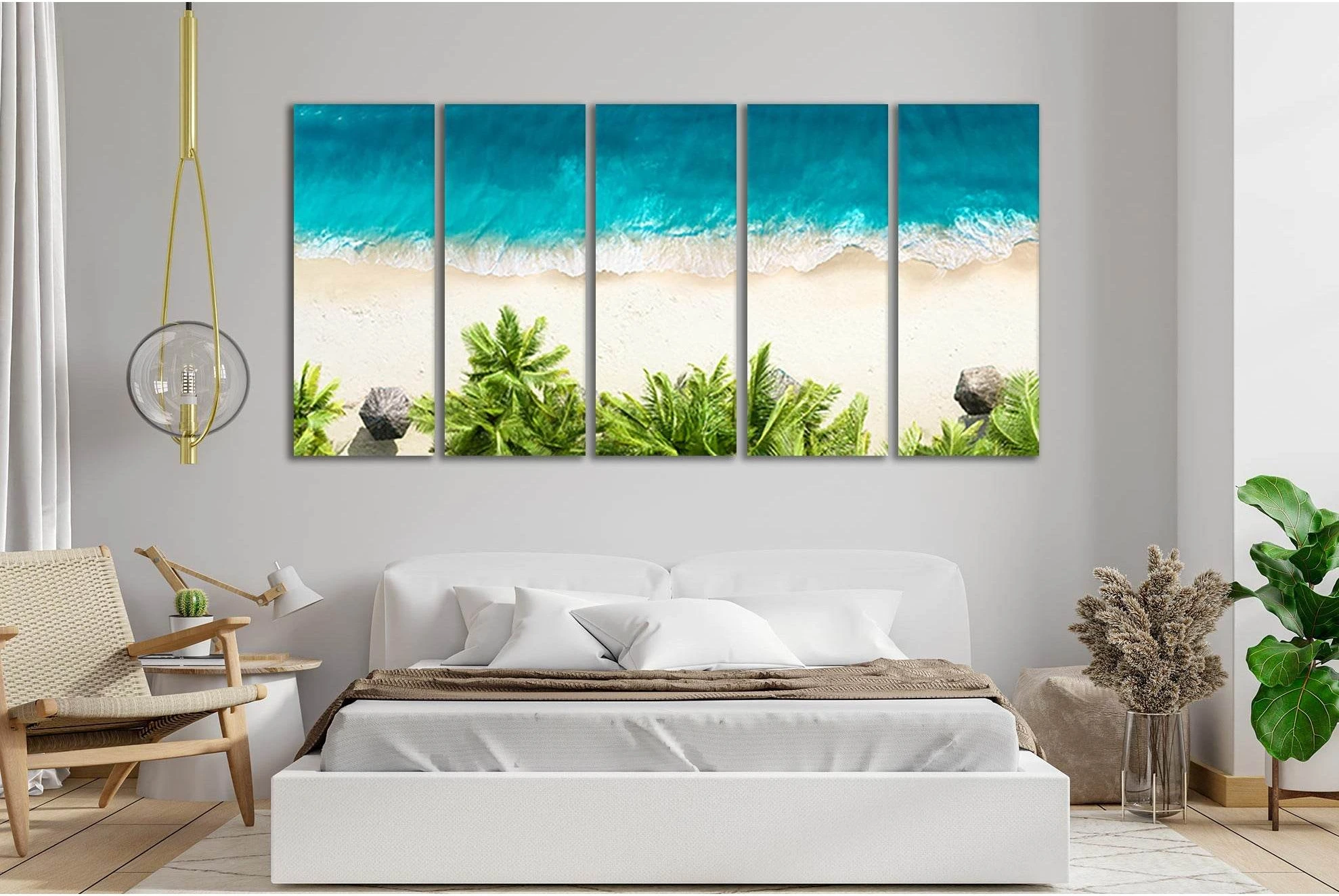 Palm Trees And Ocean №SL63 Ready to Hang Canvas Print - Zellart Canvas Prints 0new, ALL_Products, Beach Ocean & Waves