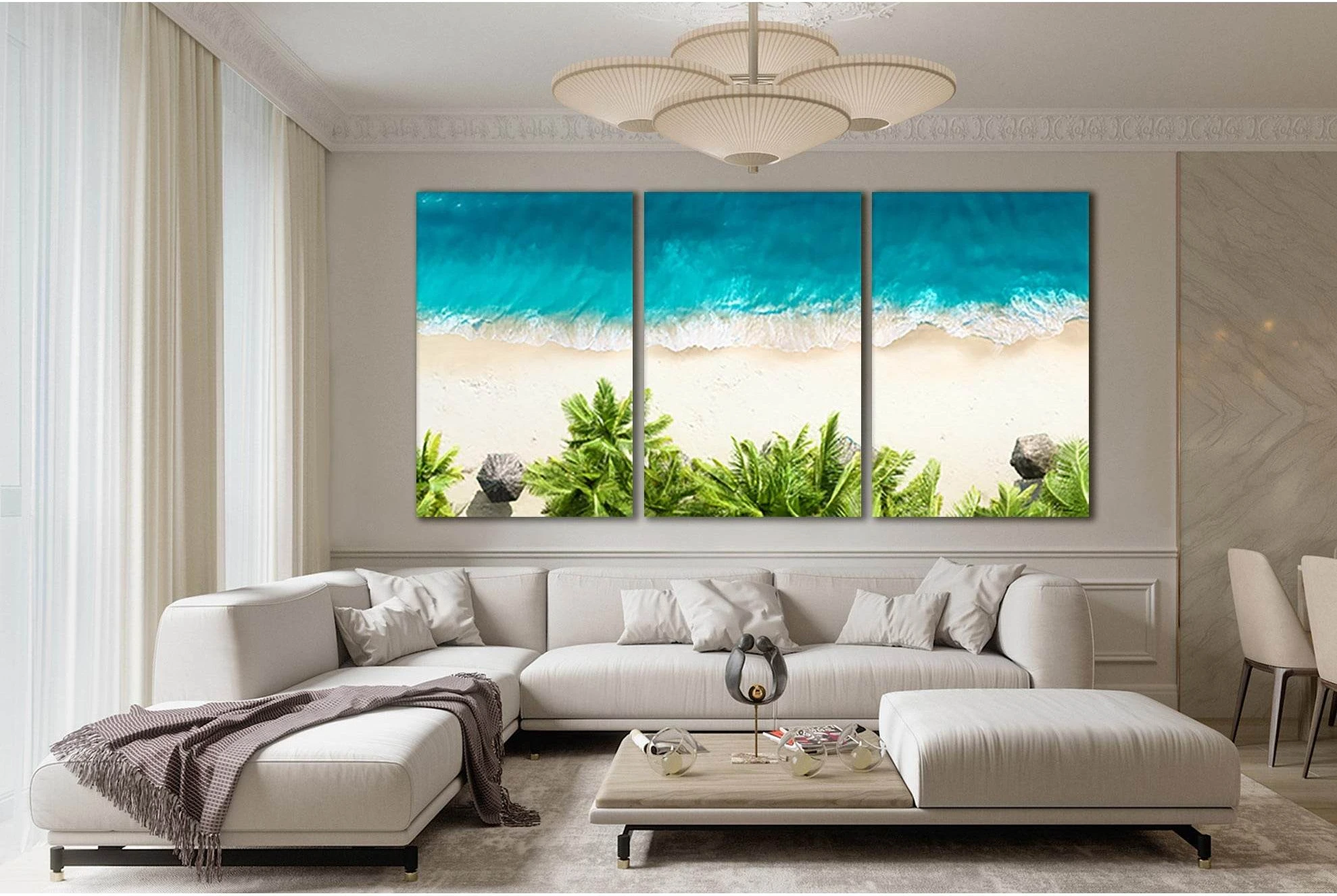Palm Trees And Ocean №SL63 Ready to Hang Canvas Print - Zellart Canvas Prints 0new, ALL_Products, Beach Ocean & Waves