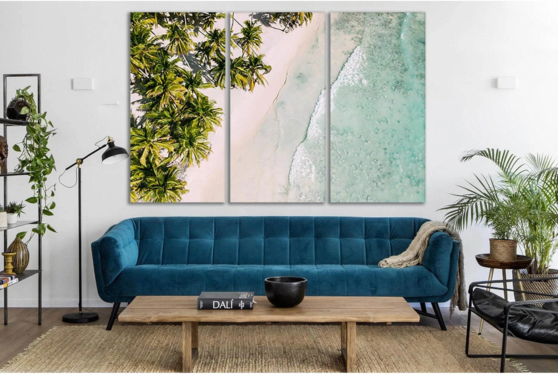 Palm Trees On The Caribbean Coast №SL147 Ready to Hang Canvas Print - Zellart Canvas Prints 0new, ALL_Products, Beach Ocean & Waves
