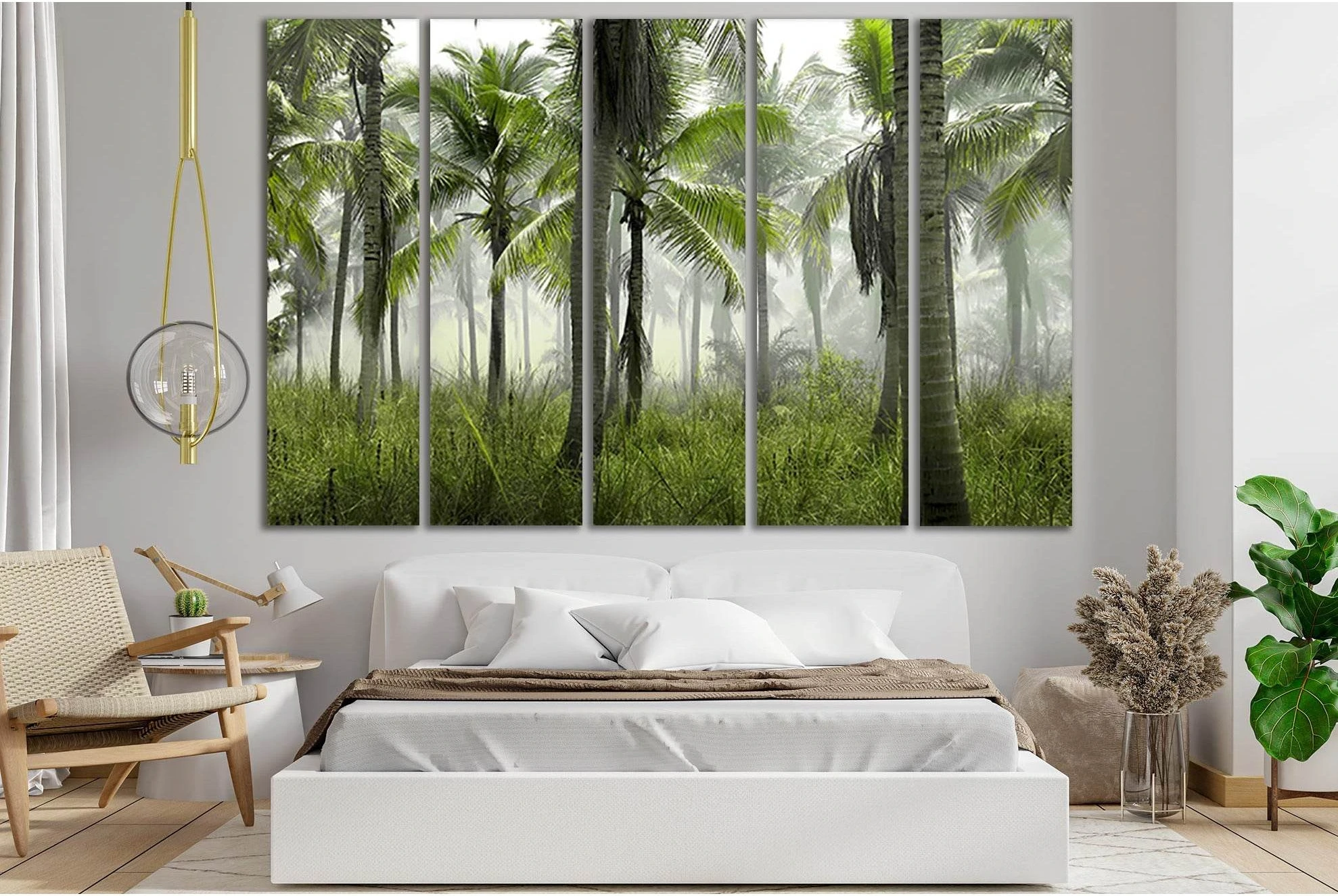 Palm Trees №SL504 Ready to Hang Canvas Print - Zellart Canvas Prints 0new, ALL_Products, Trees Wall Art
