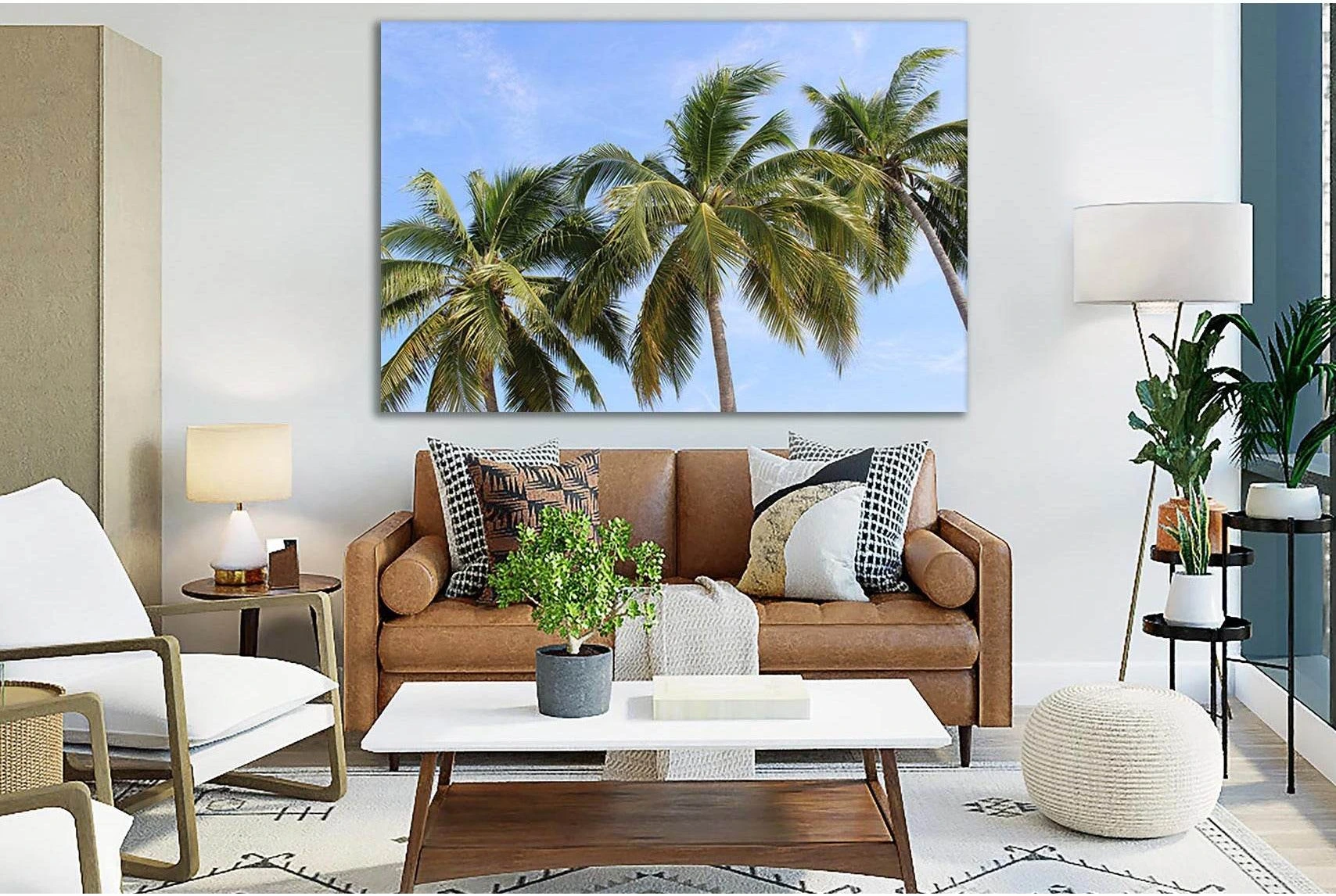 Palm Trees №SL827 Ready to Hang Canvas Print - Zellart Canvas Prints 0new, ALL_Products, Trees Wall Art