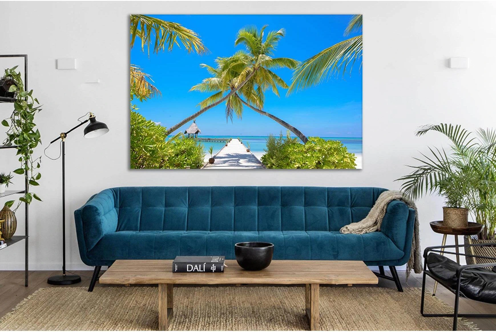 Palm Trees Wonderful Maldives №SL160 Ready to Hang Canvas Print - Zellart Canvas Prints 0new, ALL_Products, Beach Ocean & Waves