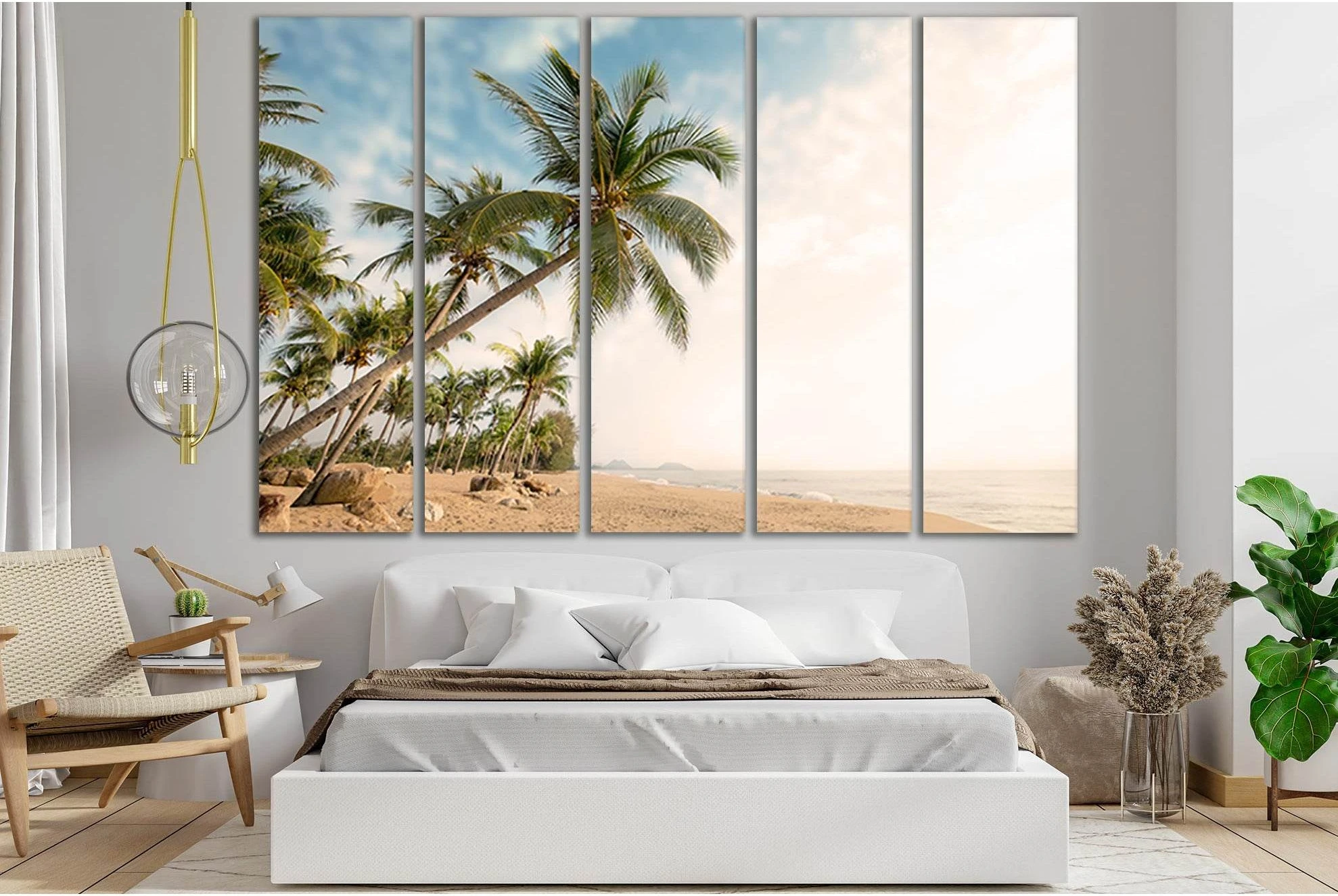 Palms On The Tropical Coast №SL1057 Ready to Hang Canvas Print - Zellart Canvas Prints 0new, ALL_Products, Trees Wall Art