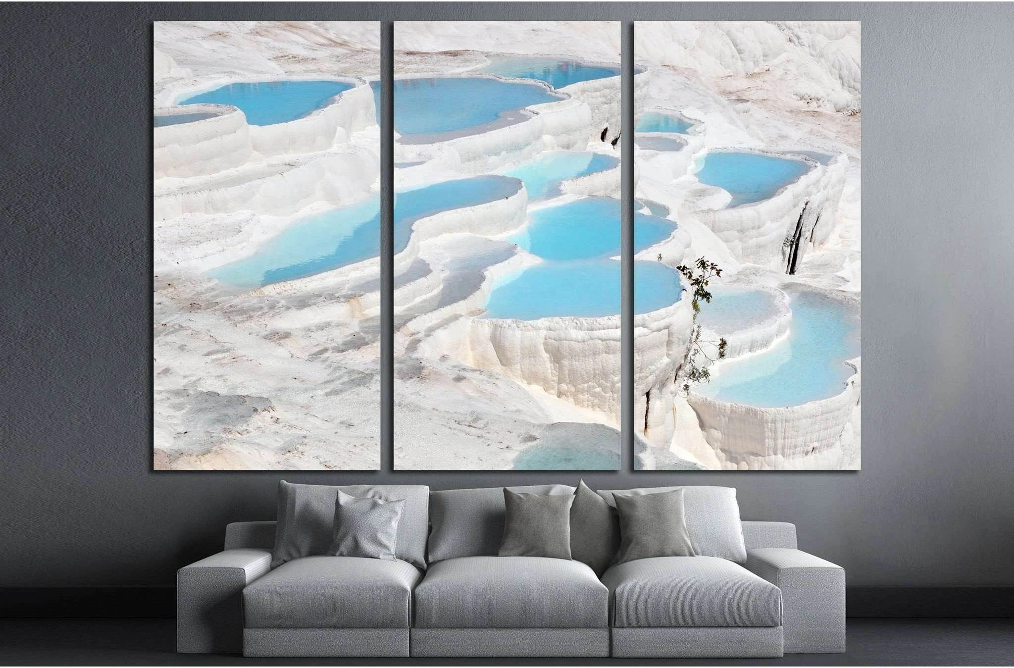 Pamukkale, natural site in Denizli Province in southwestern Turkey №1977 Ready to Hang Canvas Print - Zellart Canvas Prints ALL_Products, s-1977