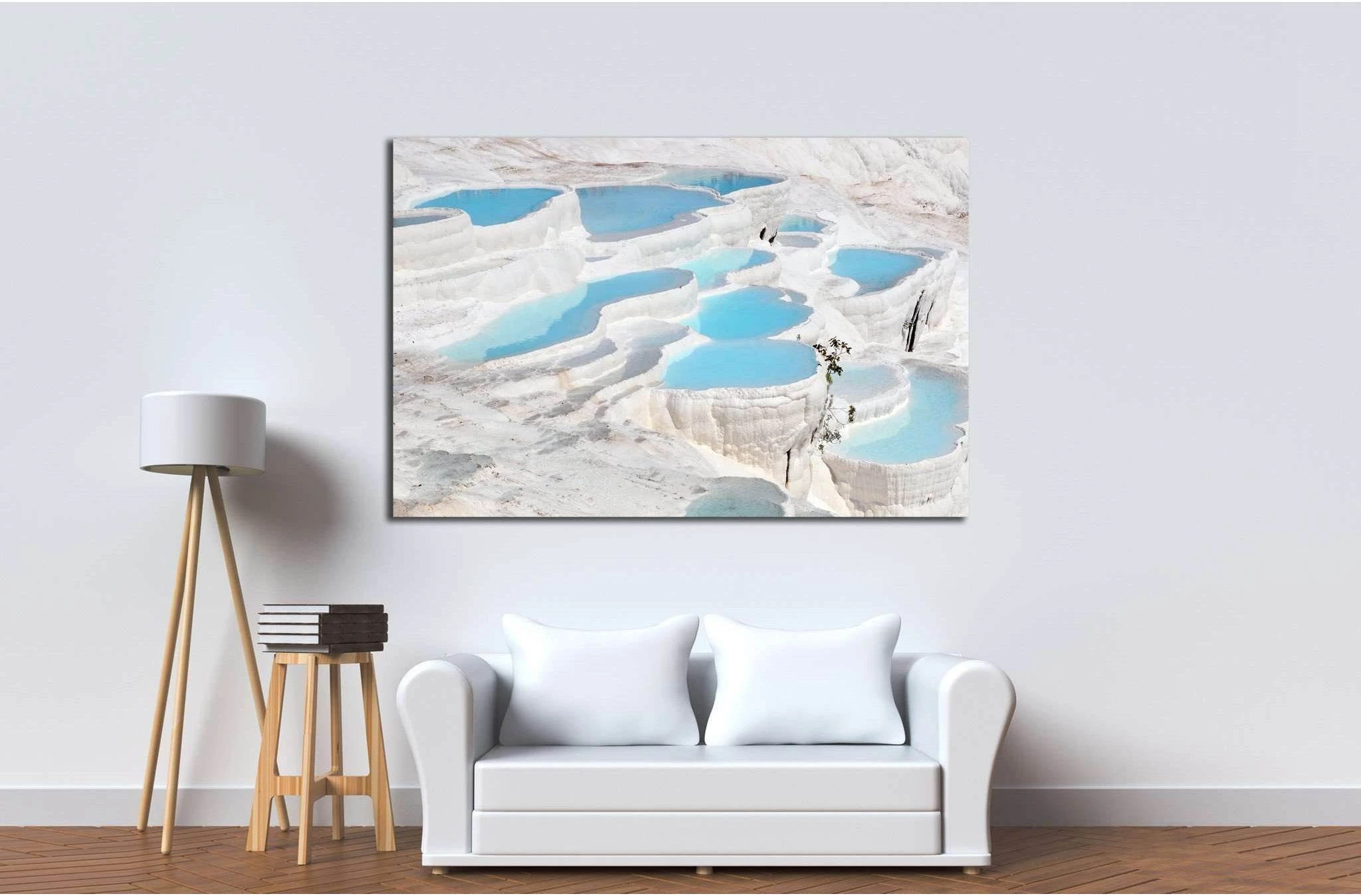 Pamukkale, natural site in Denizli Province in southwestern Turkey №1977 Ready to Hang Canvas Print - Zellart Canvas Prints ALL_Products, s-1977