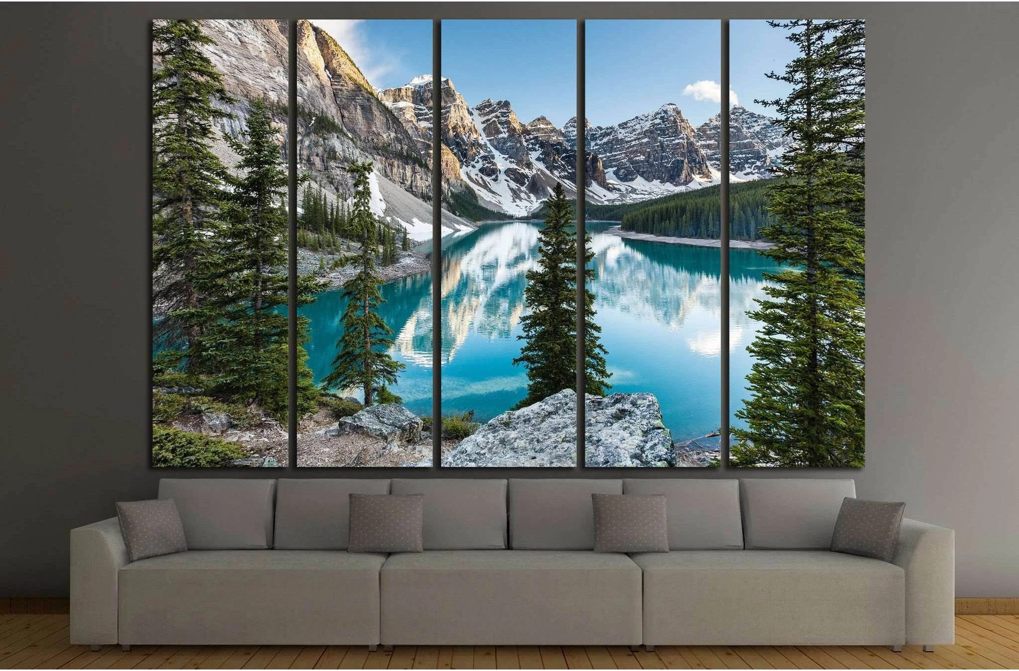 Panorama in the banff, Canada №632 Ready to Hang Canvas Print - Zellart Canvas Prints ALL_Products, s-632