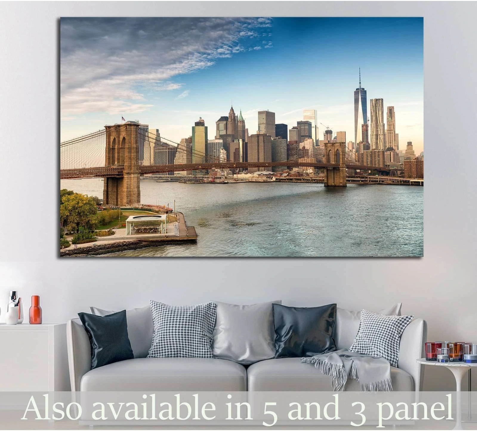 panoramic view of New York №742 Ready to Hang Canvas Print - Zellart Canvas Prints 0_NY_ART, ALL_Products, s-742