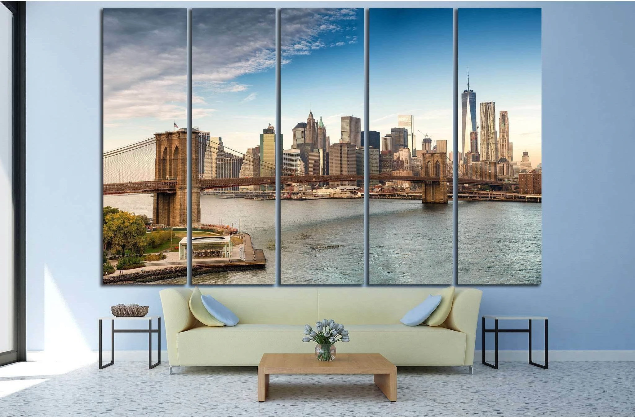 panoramic view of New York №742 Ready to Hang Canvas Print - Zellart Canvas Prints 0_NY_ART, ALL_Products, s-742