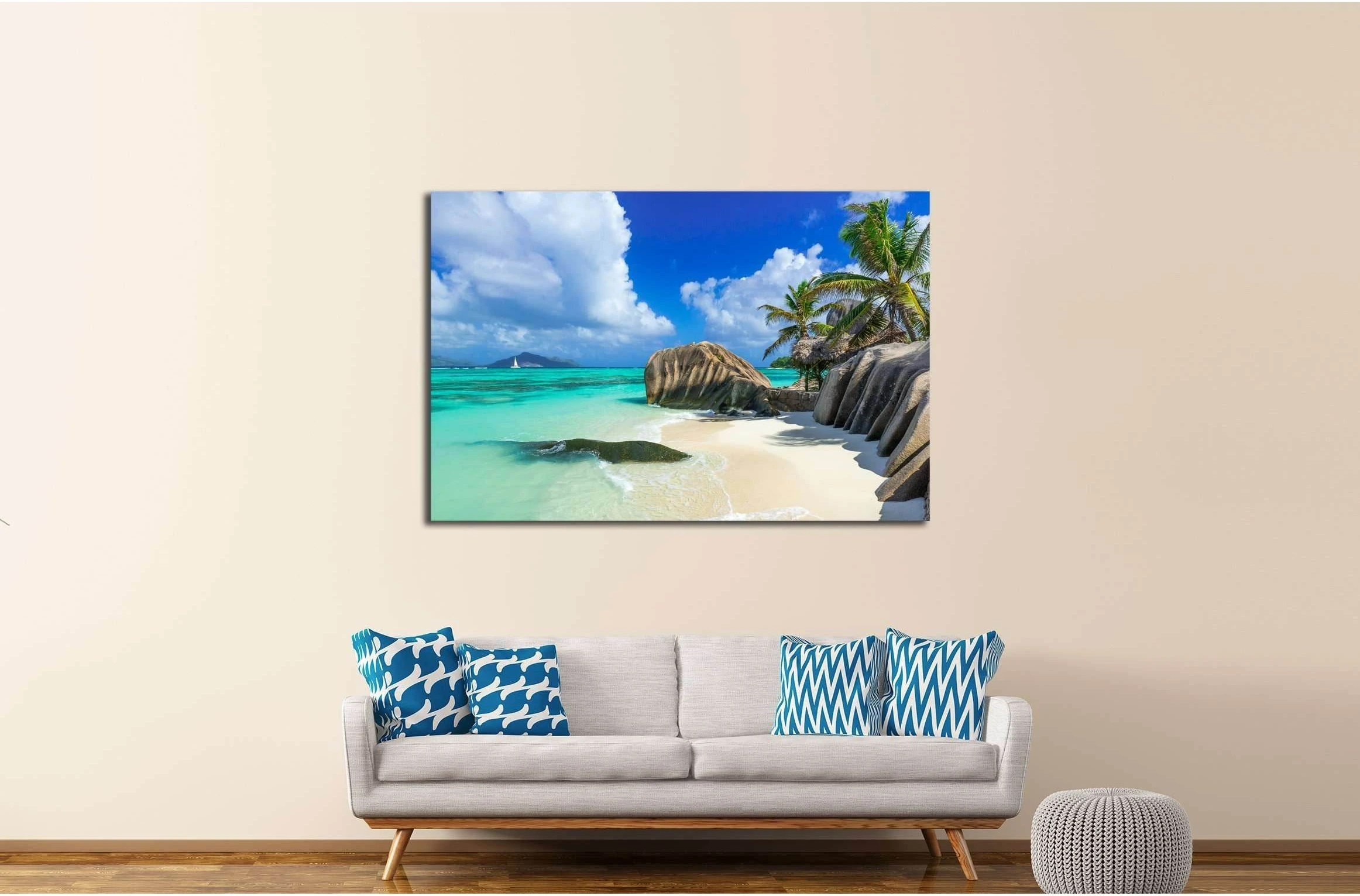Paradise beach of Seychelles №3134 Ready to Hang Canvas Print - Zellart Canvas Prints ALL_Products, s-3134