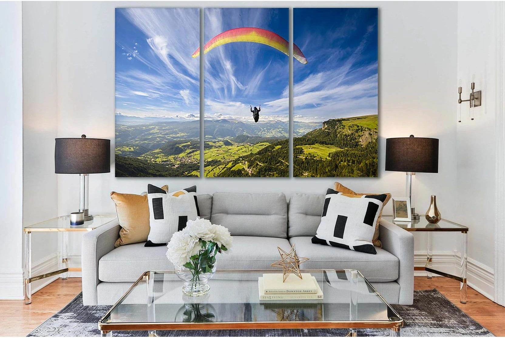 Paragliding In The Sky №SL923 Ready to Hang Canvas Print - Zellart Canvas Prints 0new, ALL_Products, Sports & Motivation