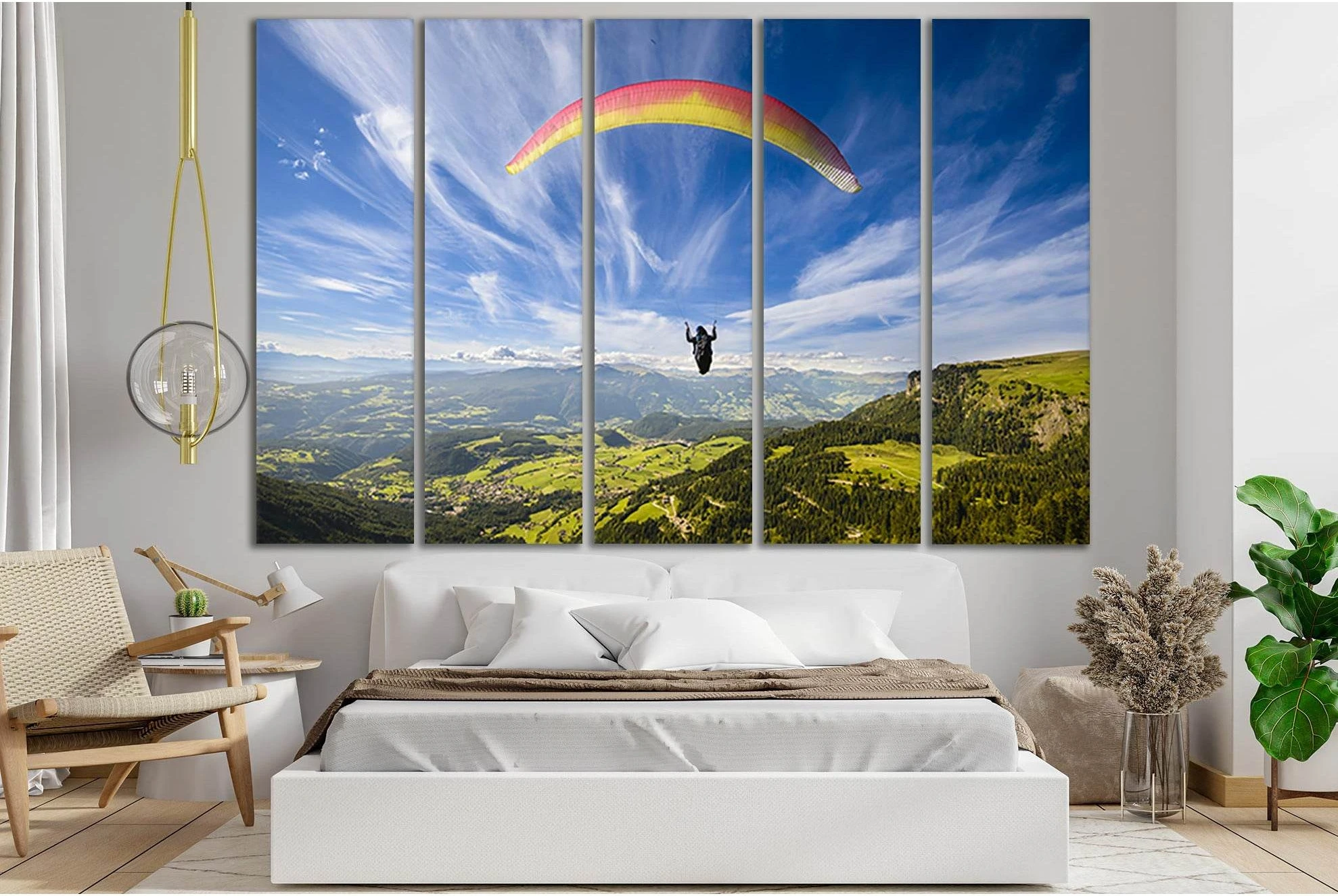 Paragliding In The Sky №SL923 Ready to Hang Canvas Print - Zellart Canvas Prints 0new, ALL_Products, Sports & Motivation