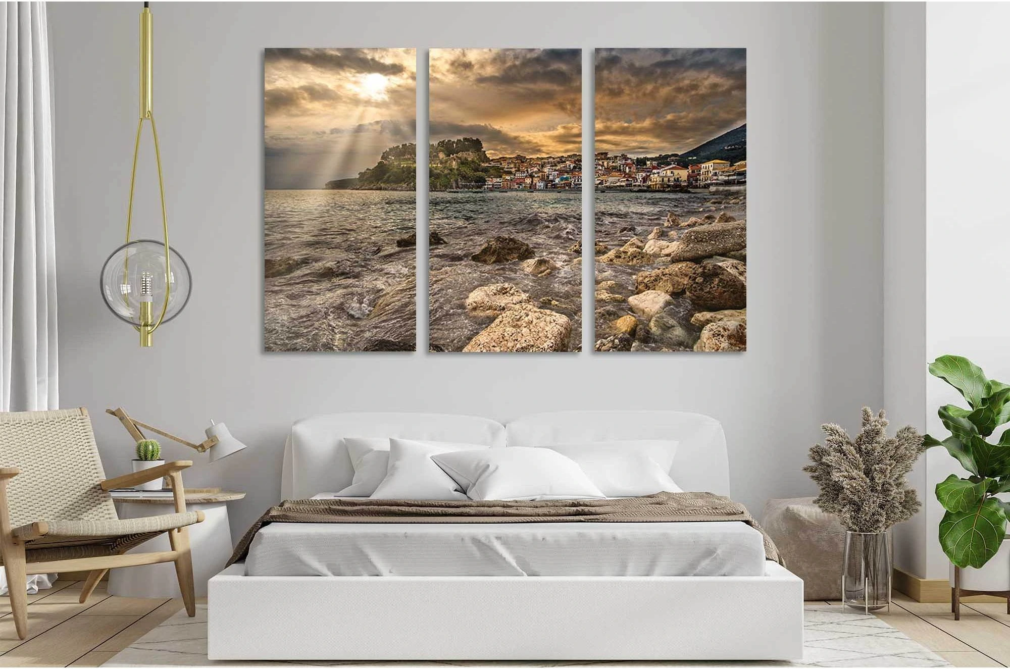 Parga №D1223 Ready to Hang Canvas Print - Zellart Canvas Prints 0new, ALL_Products, Sunrise & sunset wall art