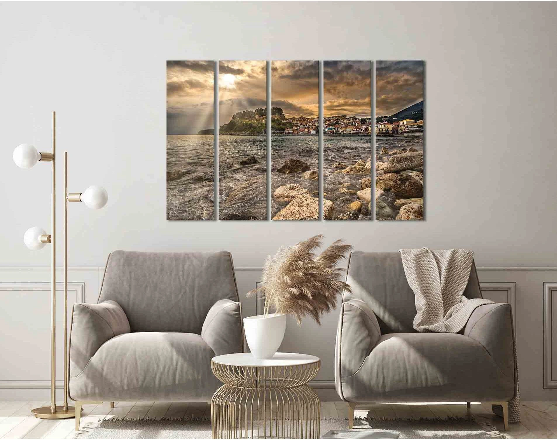 Parga №D1223 Ready to Hang Canvas Print - Zellart Canvas Prints 0new, ALL_Products, Sunrise & sunset wall art