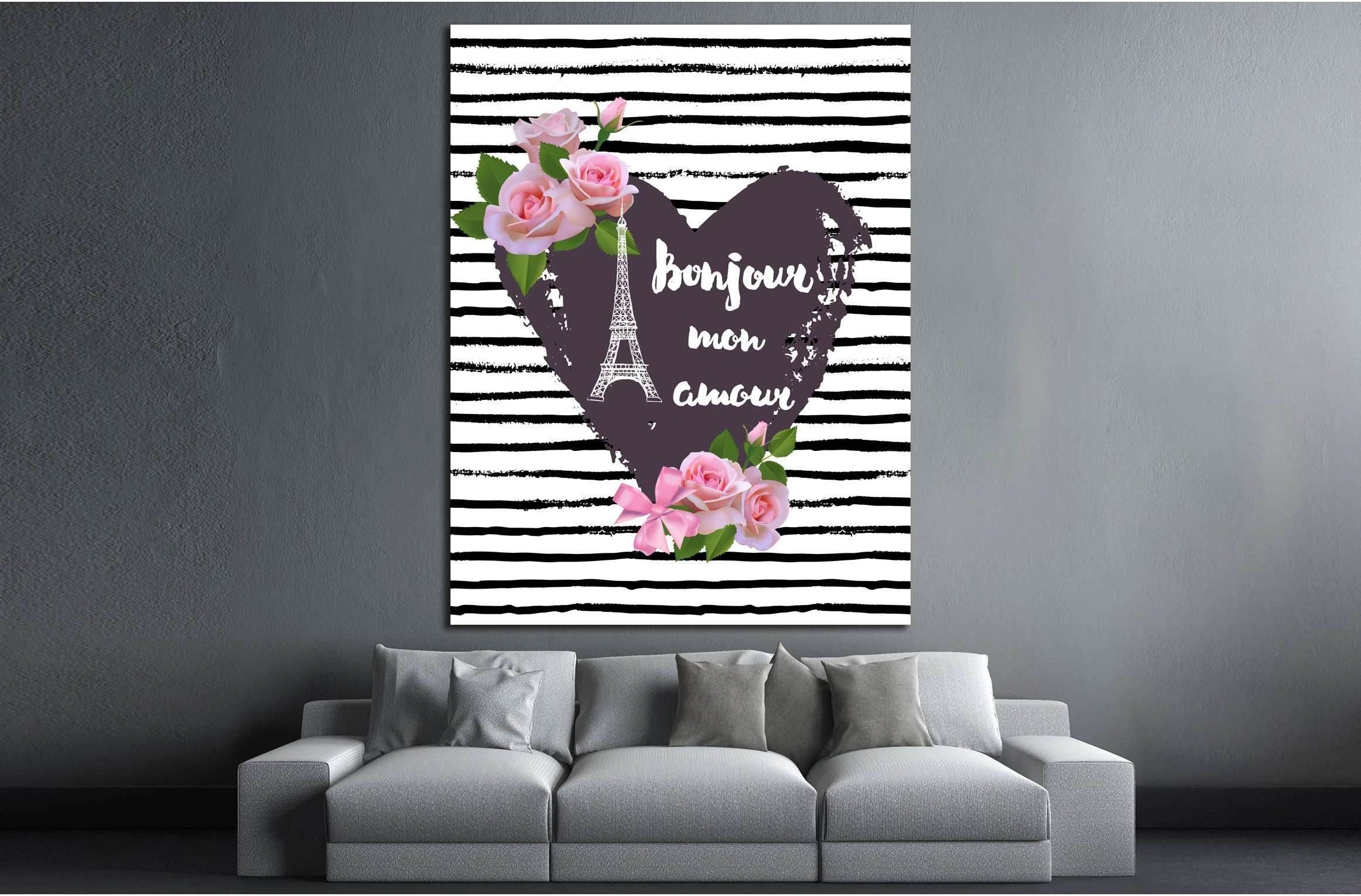 Paris, France, flowers №4597 Ready to Hang Canvas Print - Zellart Canvas Prints ALL_Products, s-4597