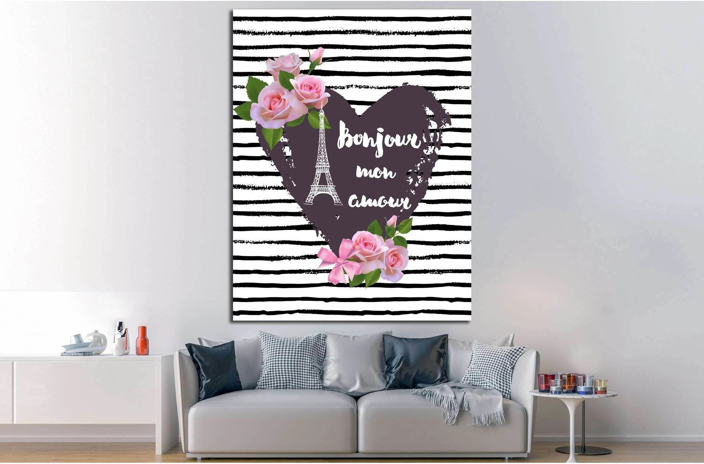 Paris, France, flowers №4597 Ready to Hang Canvas Print - Zellart Canvas Prints ALL_Products, s-4597