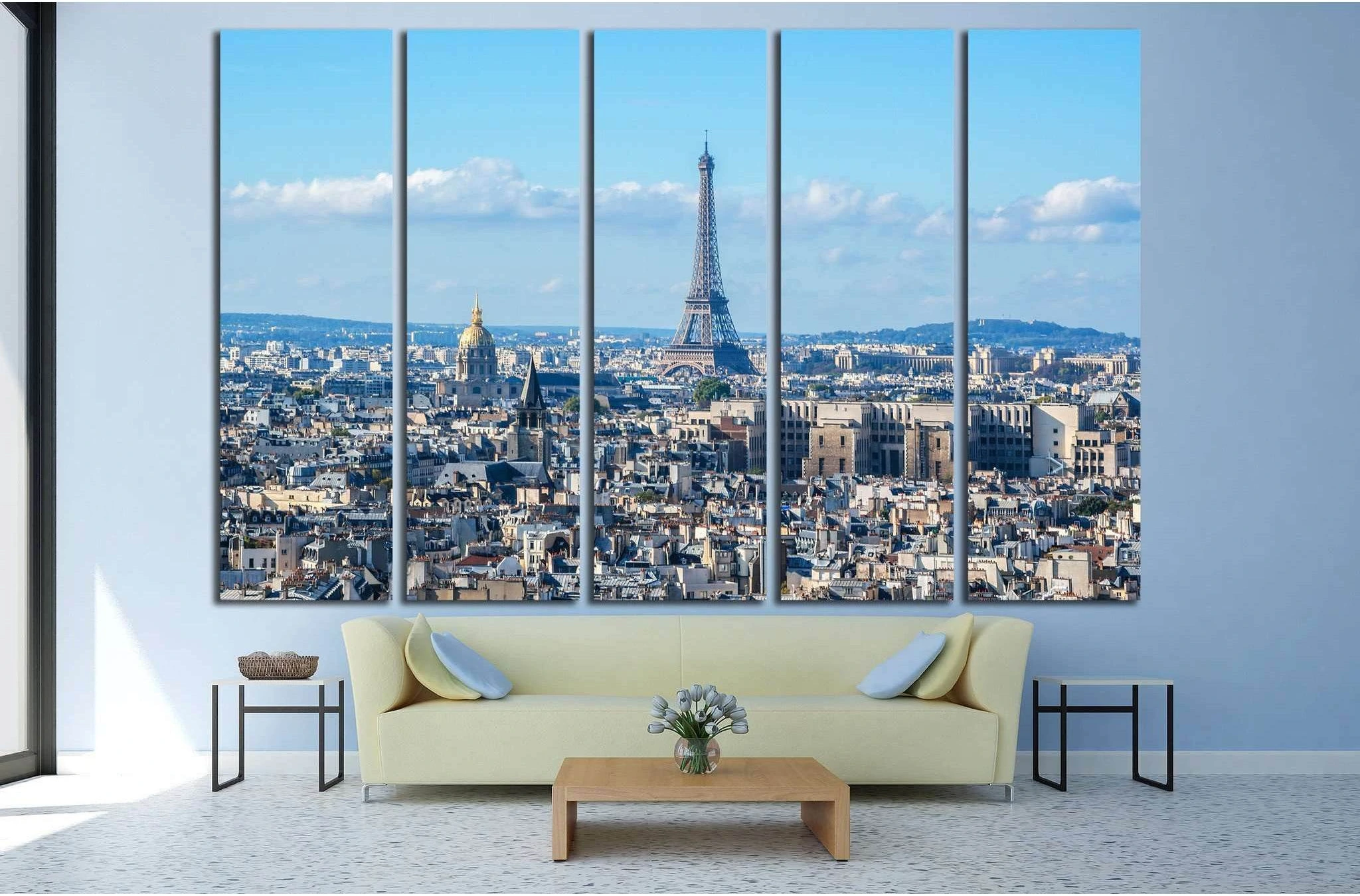 Paris Panorama, Cathedral Notre Dame de Paris, France №1279 Ready to Hang Canvas Print - Zellart Canvas Prints ALL_Products, s-1279