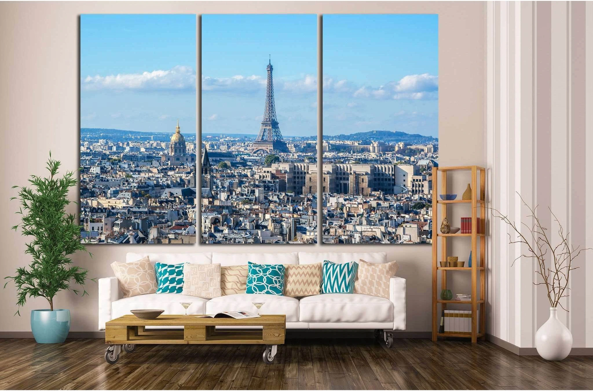 Paris Panorama, Cathedral Notre Dame de Paris, France №1279 Ready to Hang Canvas Print - Zellart Canvas Prints ALL_Products, s-1279