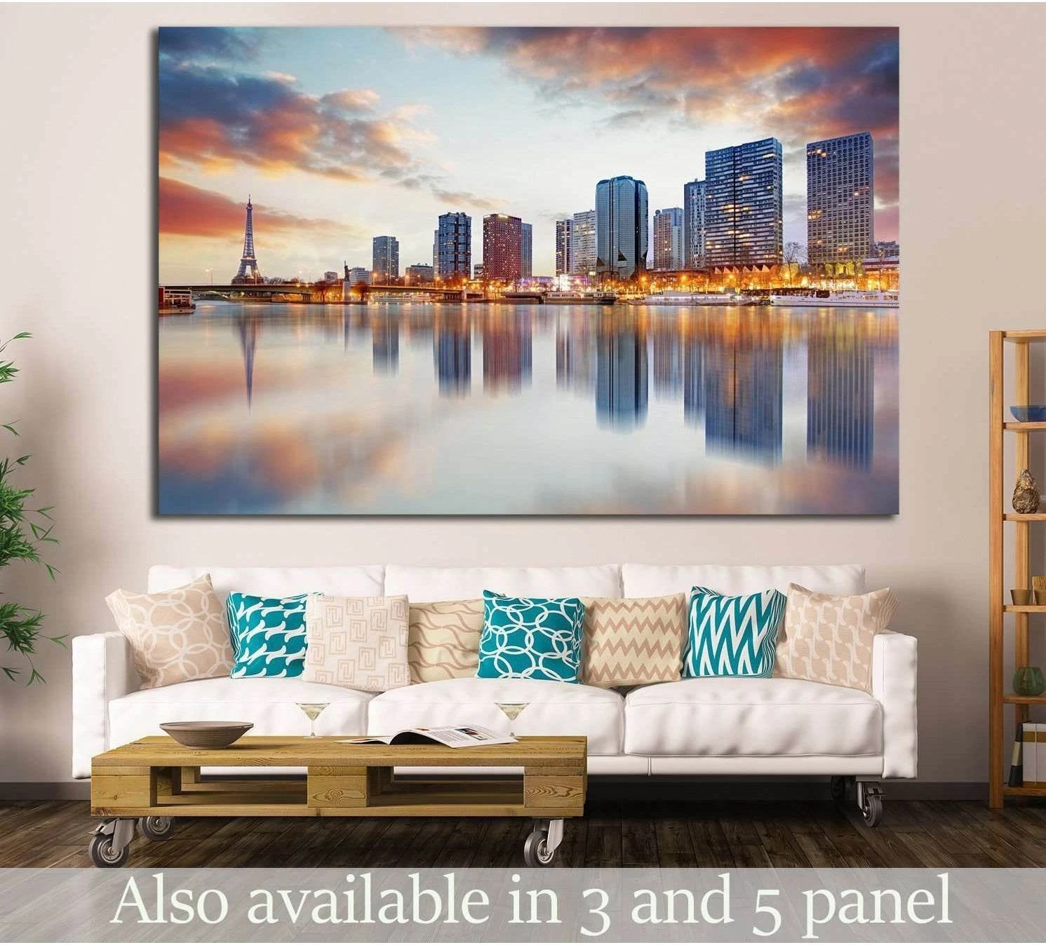 Paris skyline №738 Ready to Hang Canvas Print - Zellart Canvas Prints ALL_Products, s-738