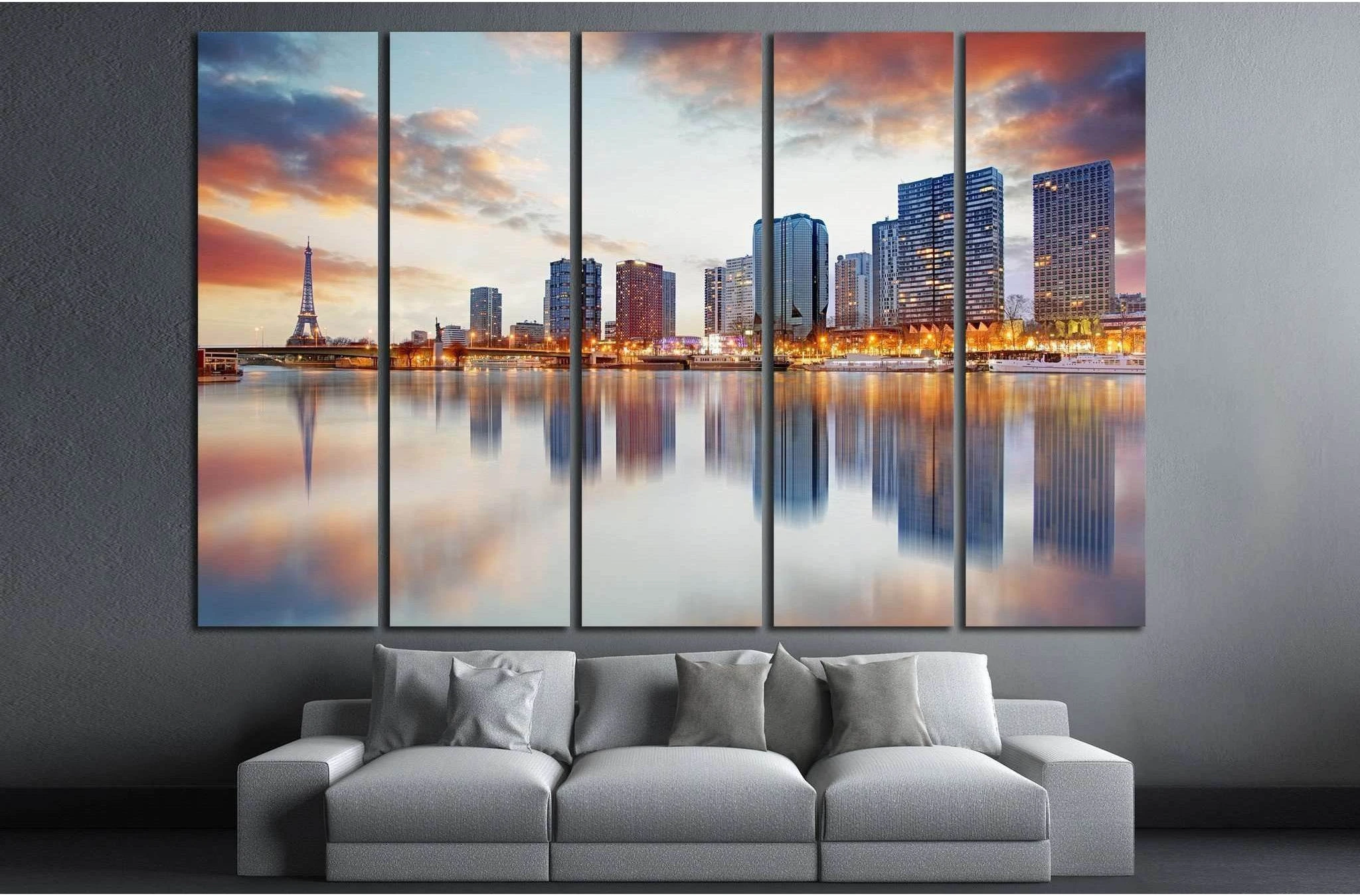 Paris skyline №738 Ready to Hang Canvas Print - Zellart Canvas Prints ALL_Products, s-738