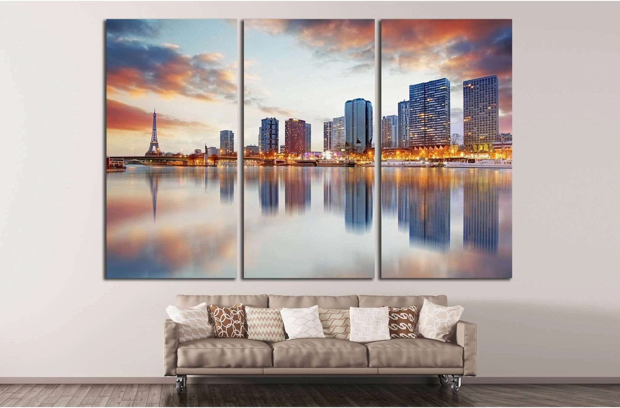 Paris skyline №738 Ready to Hang Canvas Print - Zellart Canvas Prints ALL_Products, s-738