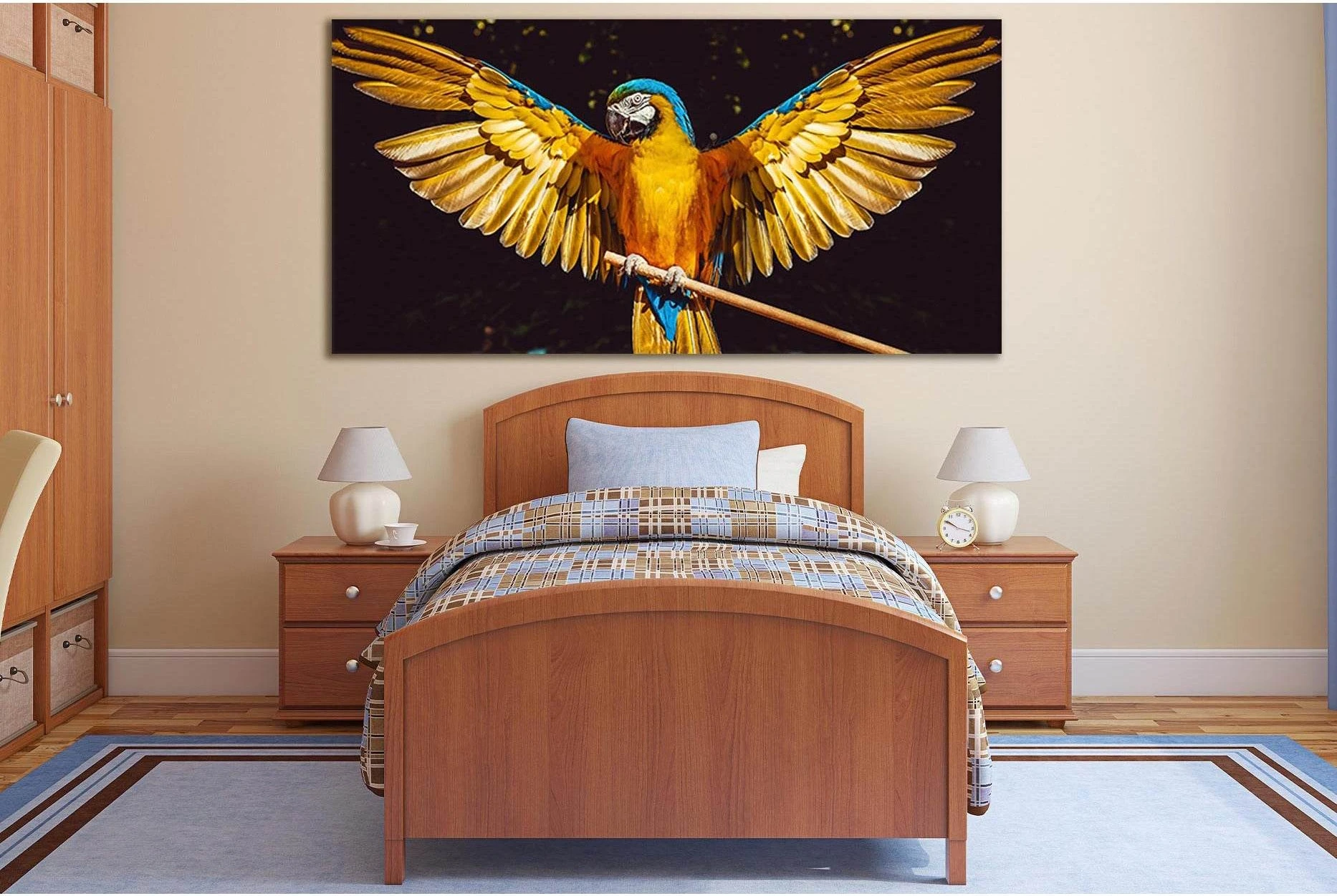 Parrot Macaw Spread Wings №SL1037 Ready to Hang Canvas Print - Zellart Canvas Prints 0new, ALL_Products, Animals & Wildlife