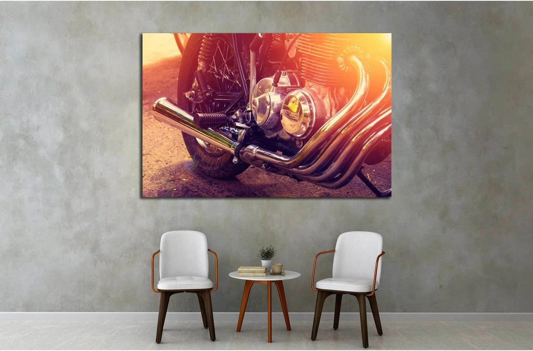 Part of the motorcycle. Close up. Soft lighting effect №1883 Ready to Hang Canvas Print - Zellart Canvas Prints ALL_Products, s-1883