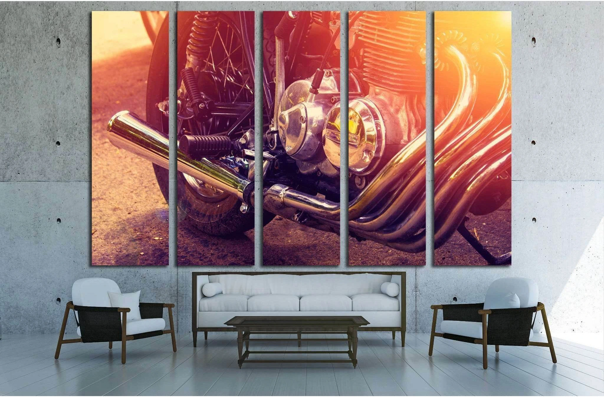 Part of the motorcycle. Close up. Soft lighting effect №1883 Ready to Hang Canvas Print - Zellart Canvas Prints ALL_Products, s-1883