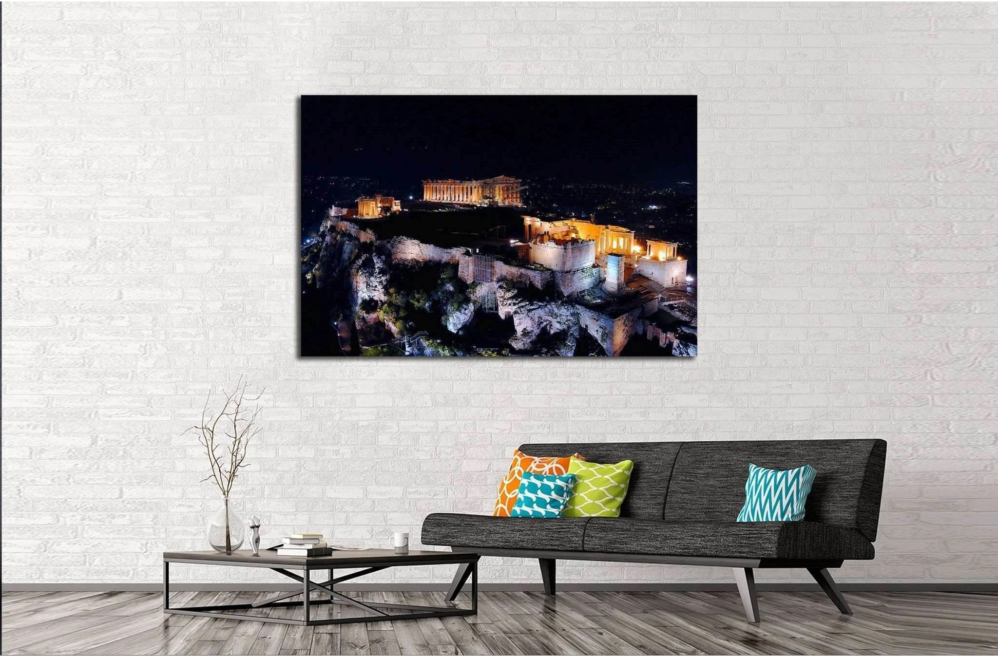 Parthenon, Propylaia in Acropolis hill, Athens historic center, Greece №2095 Ready to Hang Canvas Print - Zellart Canvas Prints ALL_Products, s-2095