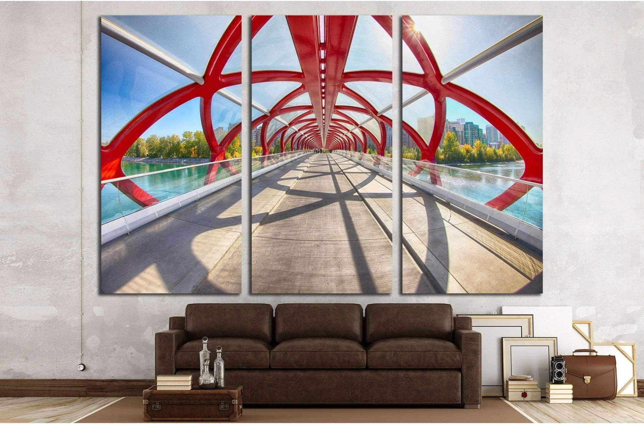 Peace Bridge, Calgary, Alberta, Canada №2031 Ready to Hang Canvas Print - Zellart Canvas Prints ALL_Products, s-2031