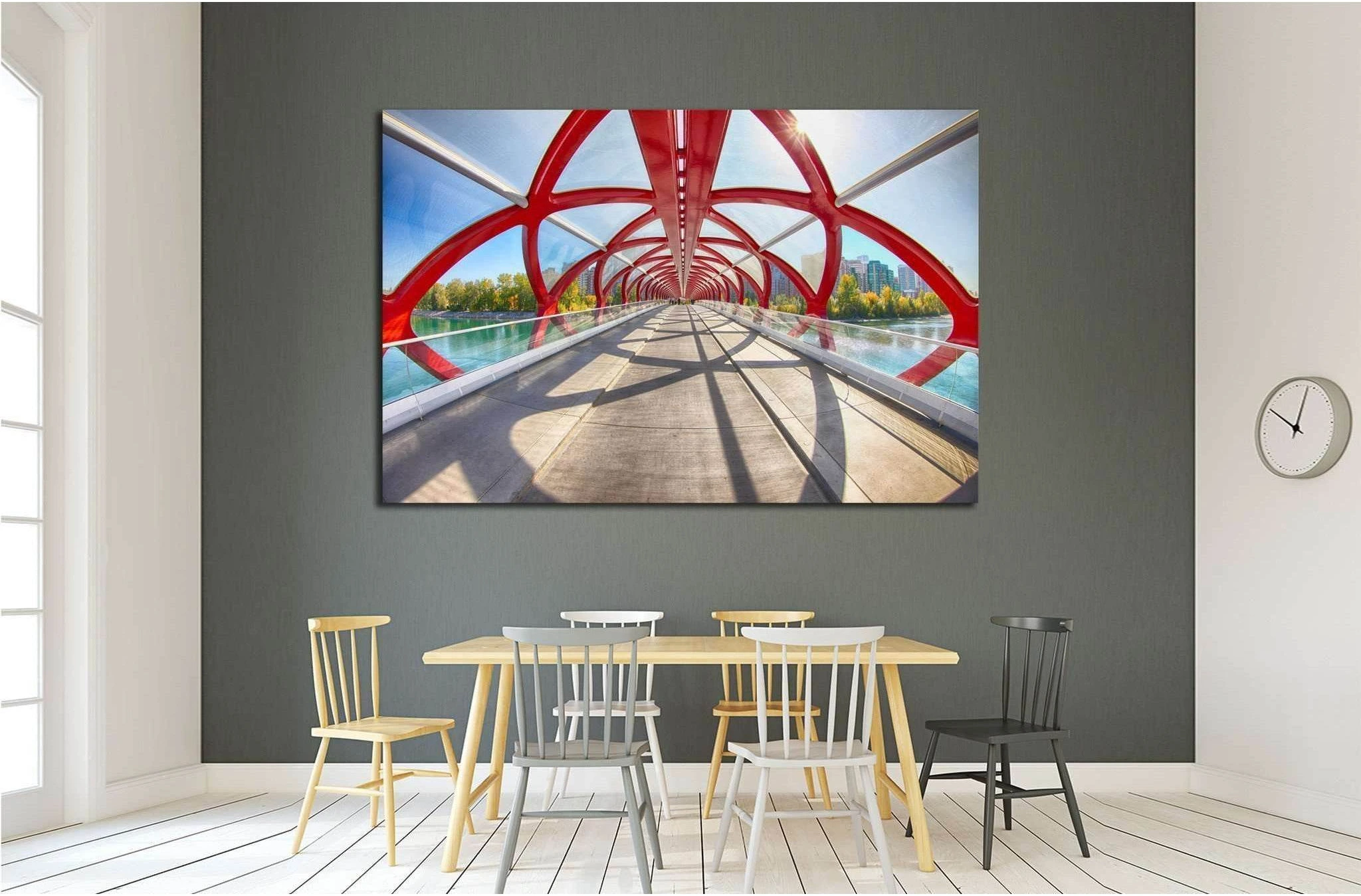 Peace Bridge, Calgary, Alberta, Canada №2031 Ready to Hang Canvas Print - Zellart Canvas Prints ALL_Products, s-2031