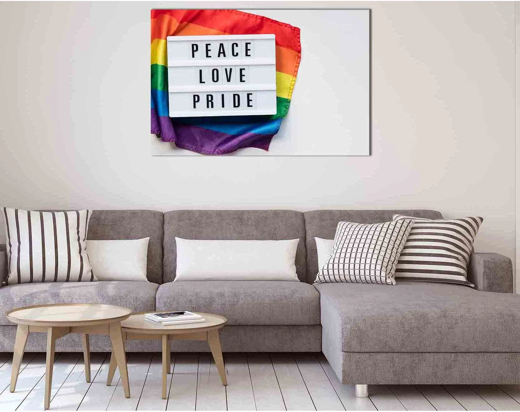 Peace love pride №2111 Ready to Hang Canvas Print - Zellart Canvas Prints 2111, ALL_Products