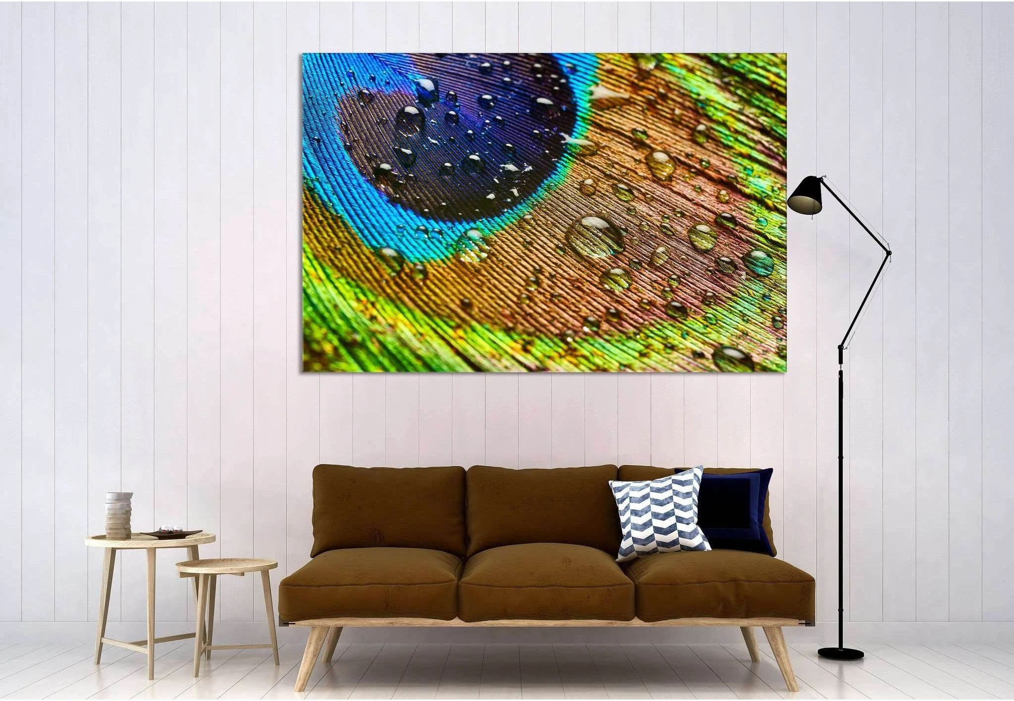 Peacock Feathers №3023 Ready to Hang Canvas Print - Zellart Canvas Prints ALL_Products, z-3023
