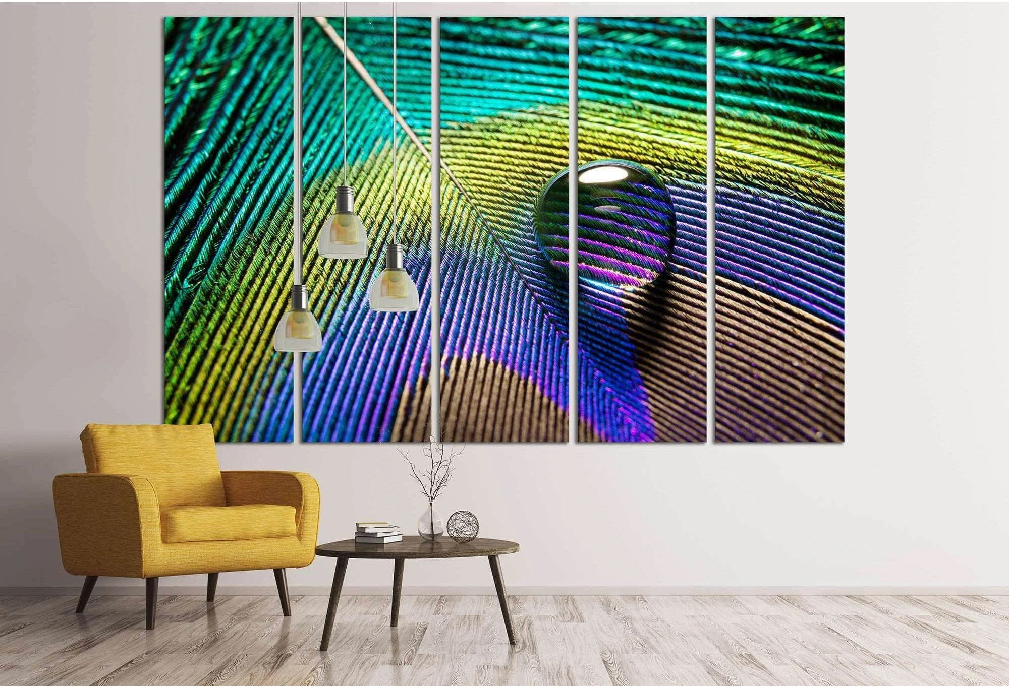Peacock Feathers №3024 Ready to Hang Canvas Print - Zellart Canvas Prints ALL_Products, z-3024