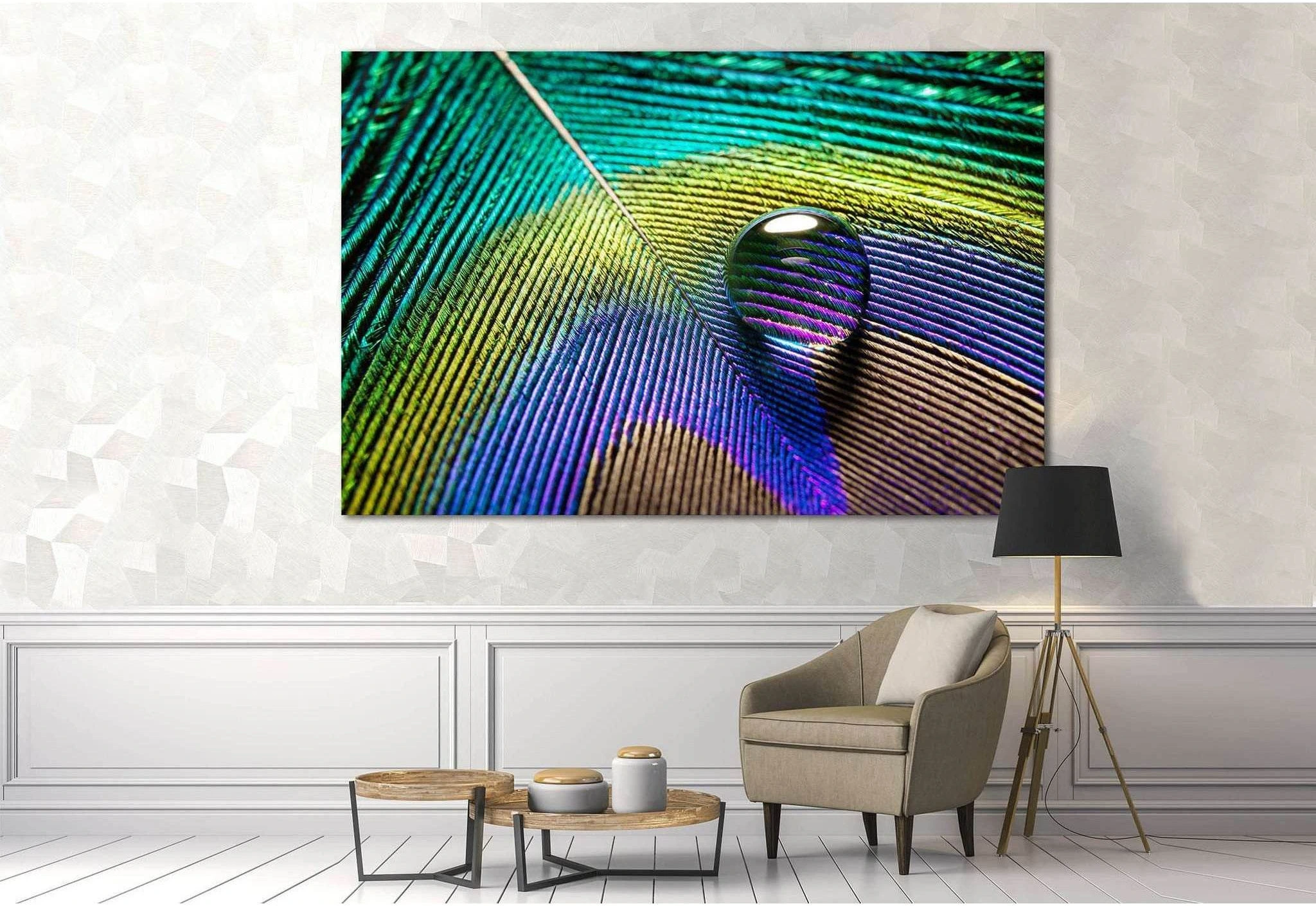 Peacock Feathers №3024 Ready to Hang Canvas Print - Zellart Canvas Prints ALL_Products, z-3024