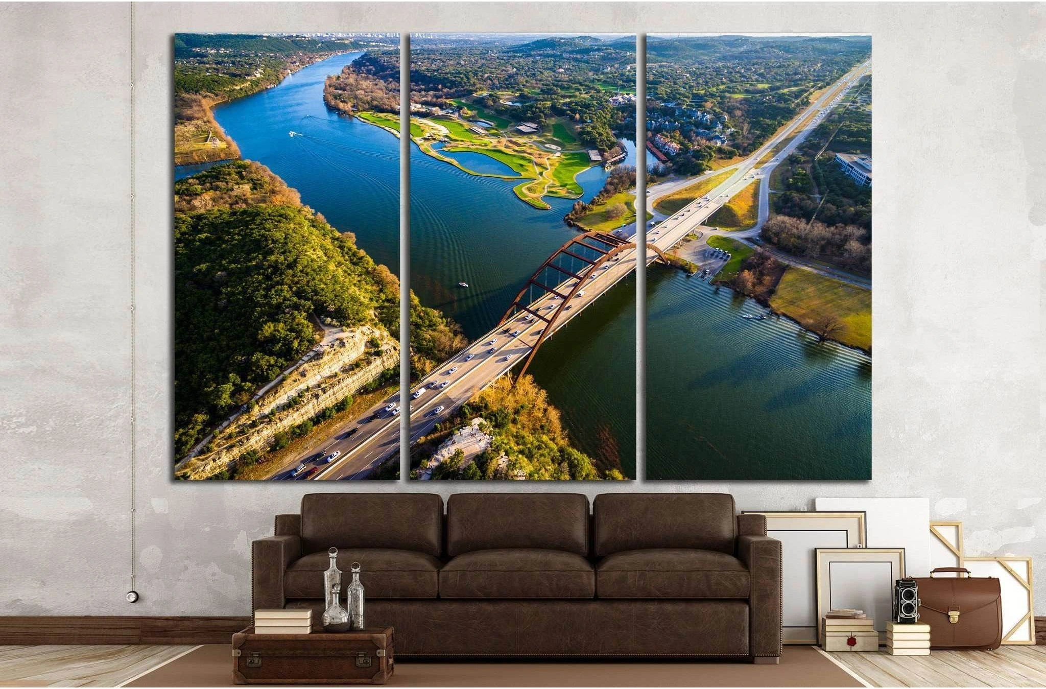 Pennybacker Bridge, Austin, Texas №1109 Ready to Hang Canvas Print - Zellart Canvas Prints ALL_Products, s-1109