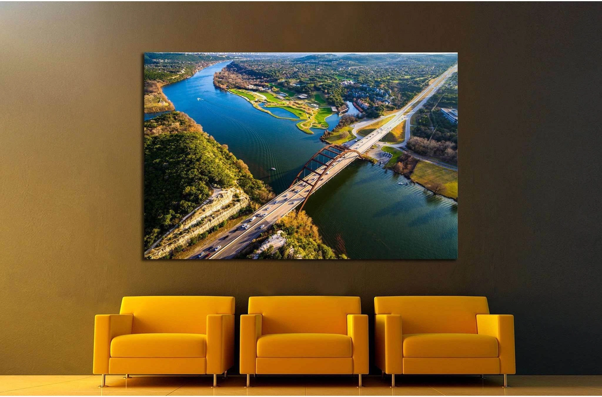 Pennybacker Bridge, Austin, Texas №1109 Ready to Hang Canvas Print - Zellart Canvas Prints ALL_Products, s-1109