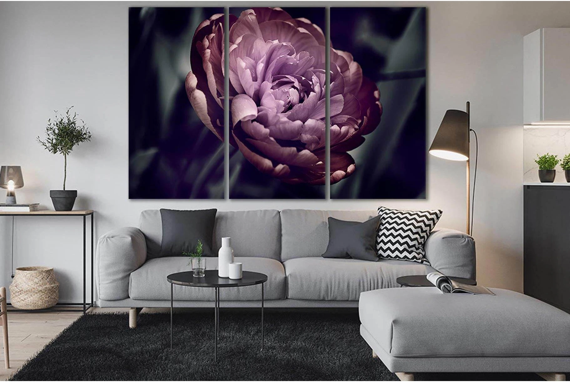 Peony In The Garden №SL703 Ready to Hang Canvas Print - Zellart Canvas Prints 0new, ALL_Products, Floral & Botanical Wall Art