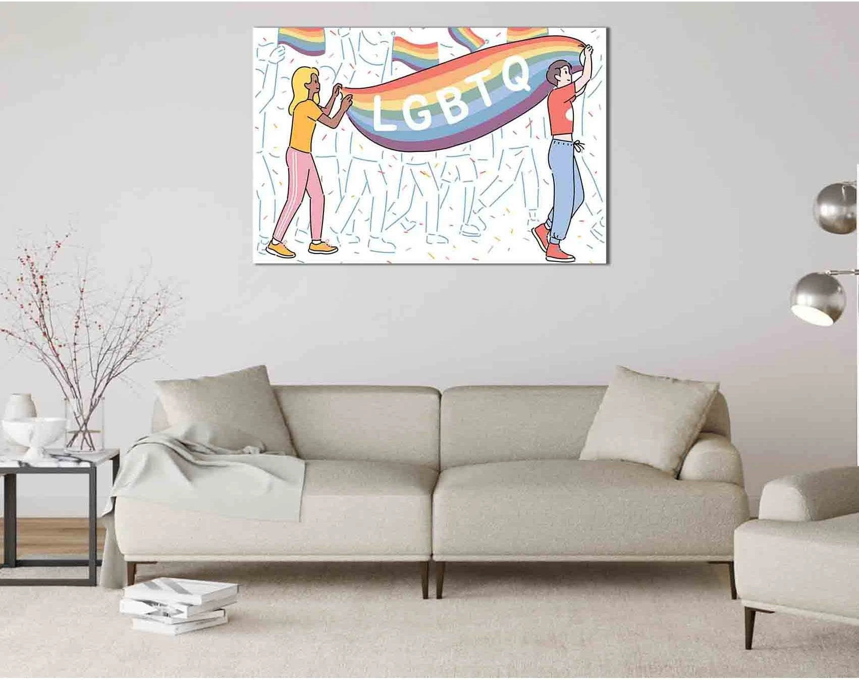 People with LGBTQ flags №2139 Ready to Hang Canvas Print - Zellart Canvas Prints 2139, ALL_Products