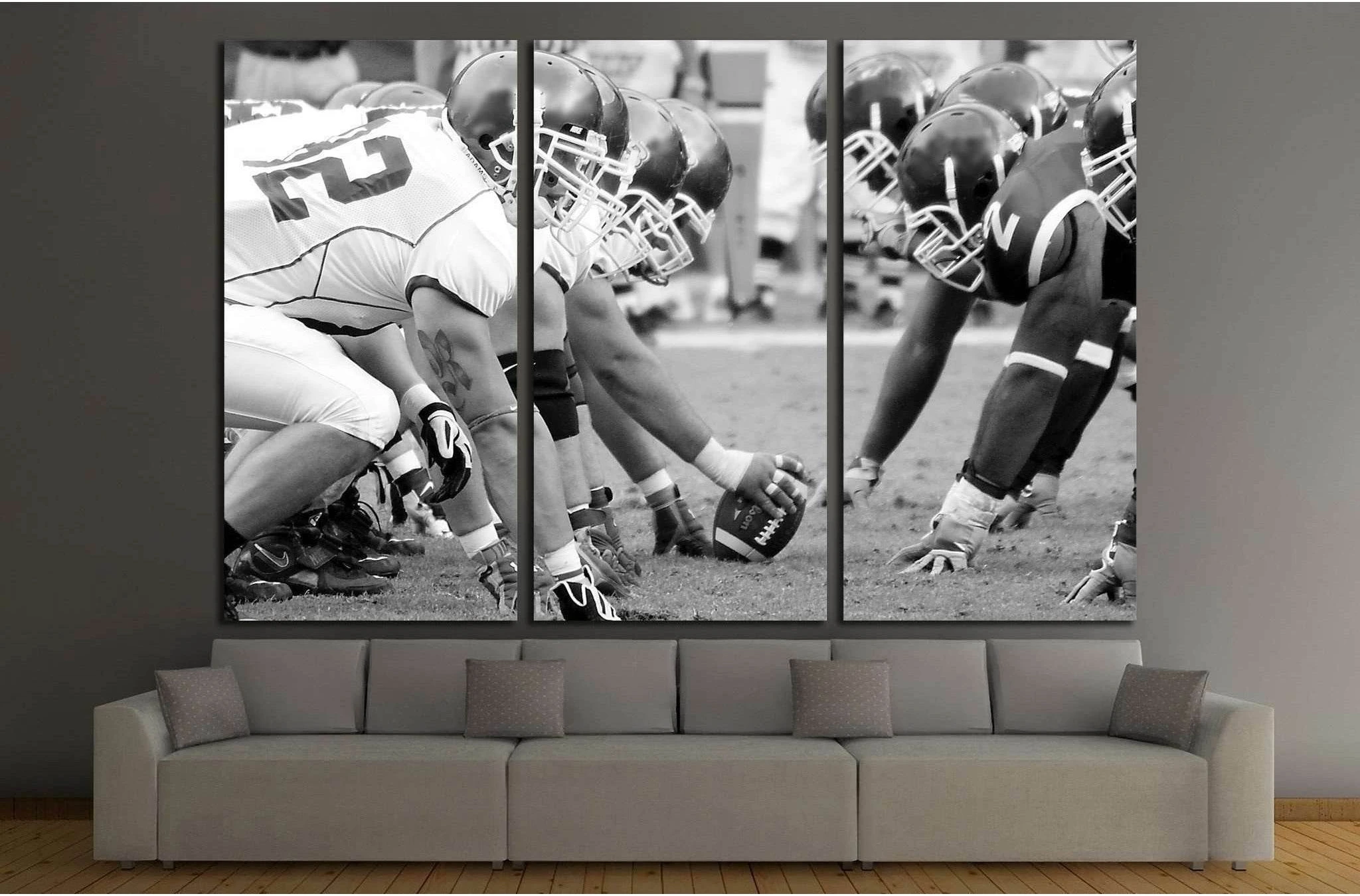 PHILADELPHIA, PA. Temple Defensive Line face off against Buffalo offensive linemen №2112 Ready to Hang Canvas Print - Zellart Canvas Prints ALL_Products, s-2112