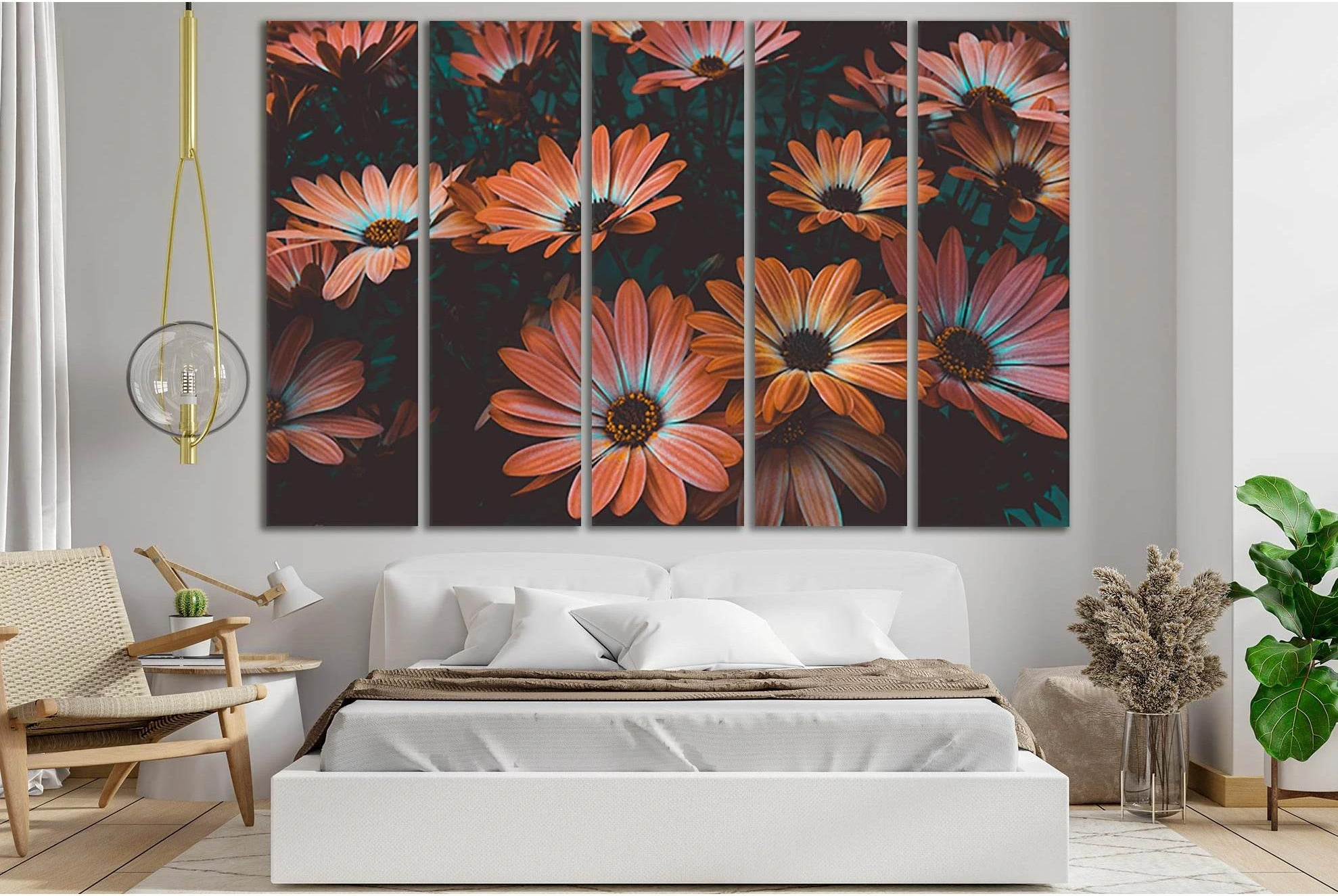 Photo Of Daisy Flowers №SL728 Ready to Hang Canvas Print - Zellart Canvas Prints 0new, ALL_Products, Floral & Botanical Wall Art