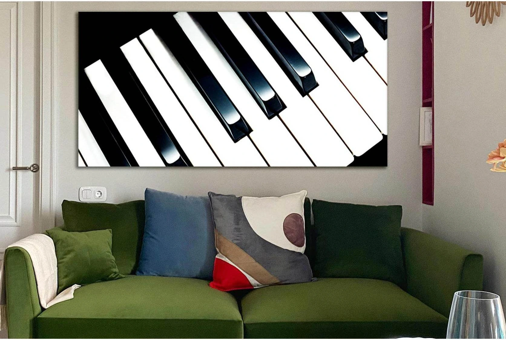 Piano Keys Illustration №SL891 Ready to Hang Canvas Print - Zellart Canvas Prints 0new, ALL_Products, Black & White Wall Art