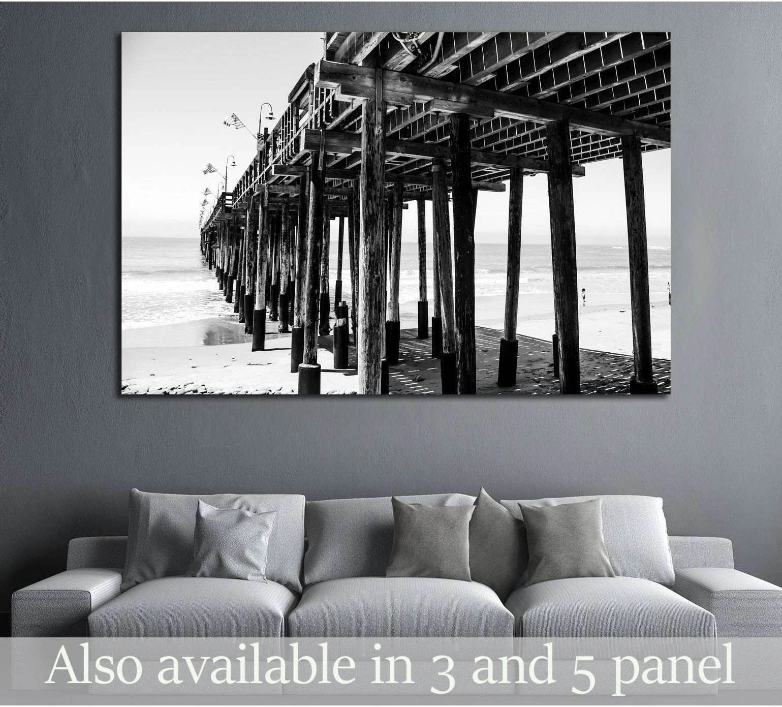 Pier showing blue ocean wall art with water and coastal depth.
