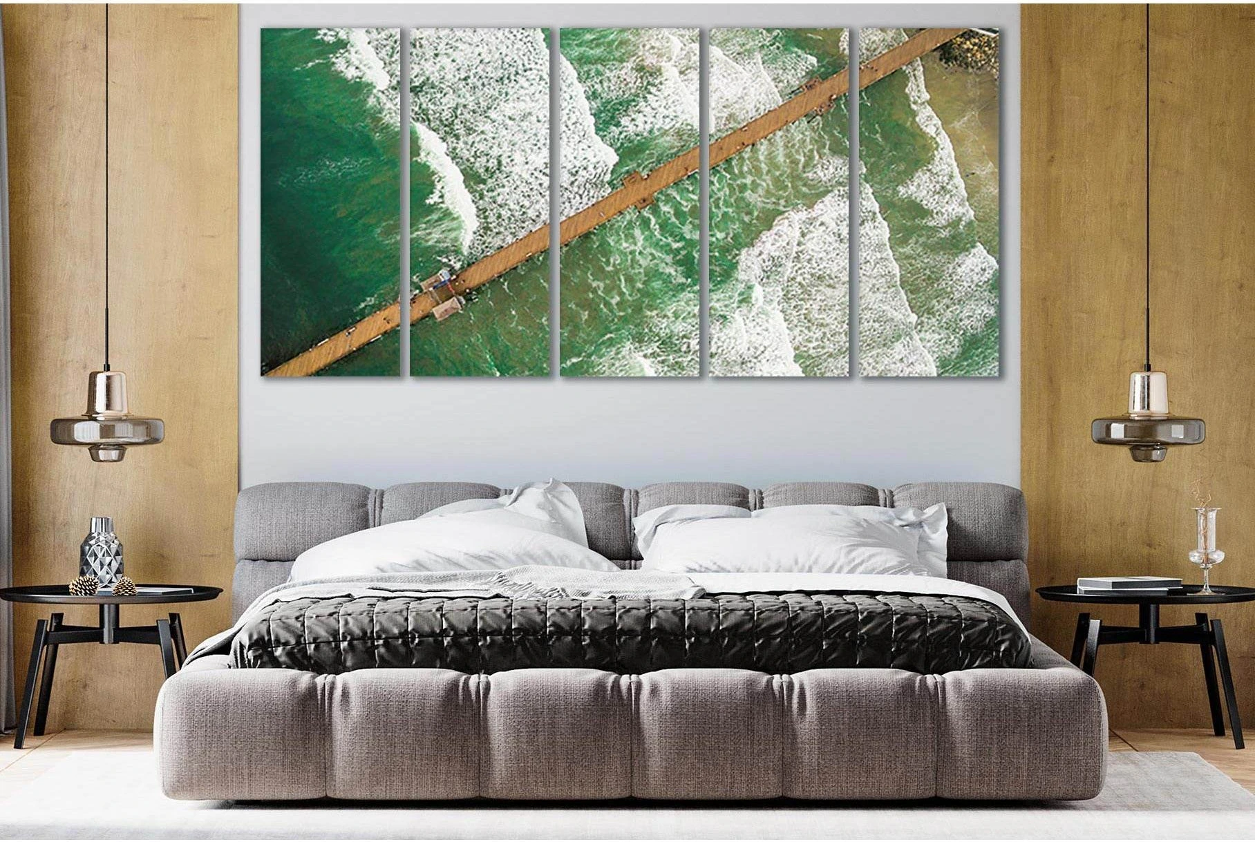 Pier In The Ocean №SL163 Ready to Hang Canvas Print - Zellart Canvas Prints 0new, ALL_Products, Beach Ocean & Waves