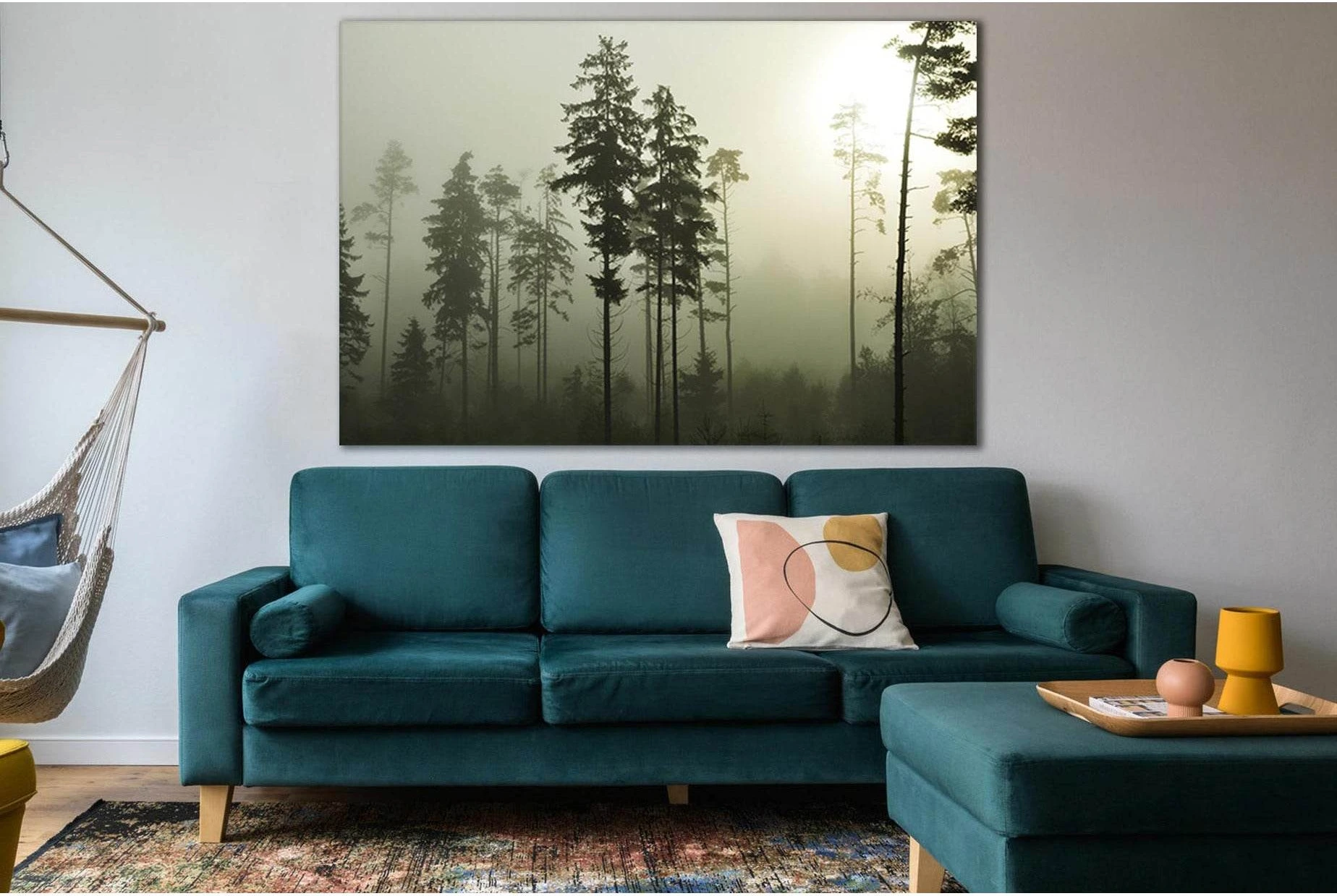 Pine And Fir Trees №SL889 Ready to Hang Canvas Print - Zellart Canvas Prints 0new, ALL_Products, Black & White Wall Art