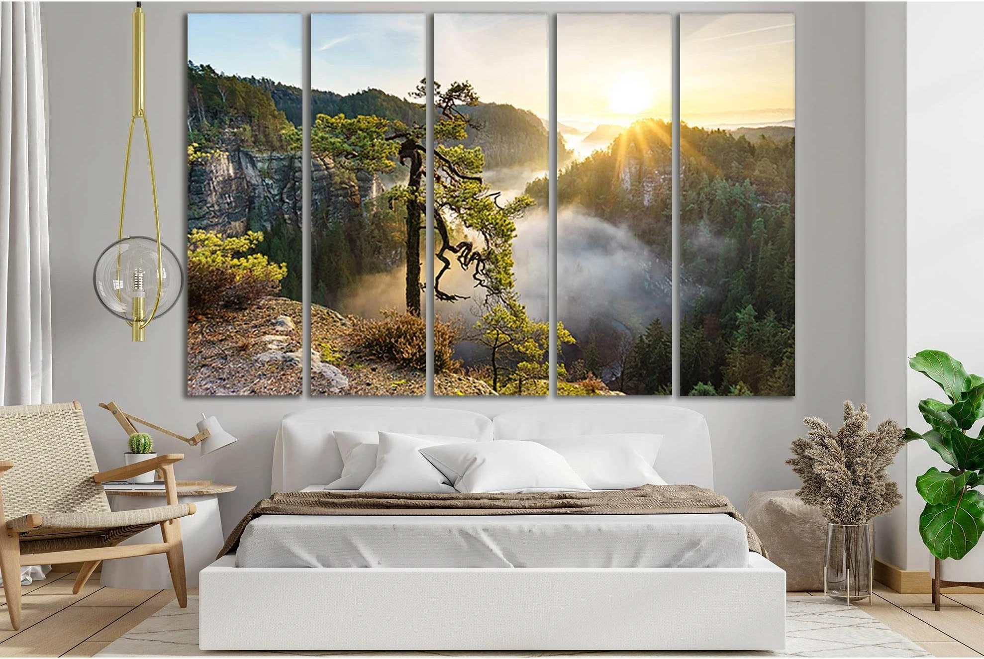 Pine Tree Towering On The Rock №SL794 Ready to Hang Canvas Print - Zellart Canvas Prints 0new, ALL_Products, Trees Wall Art