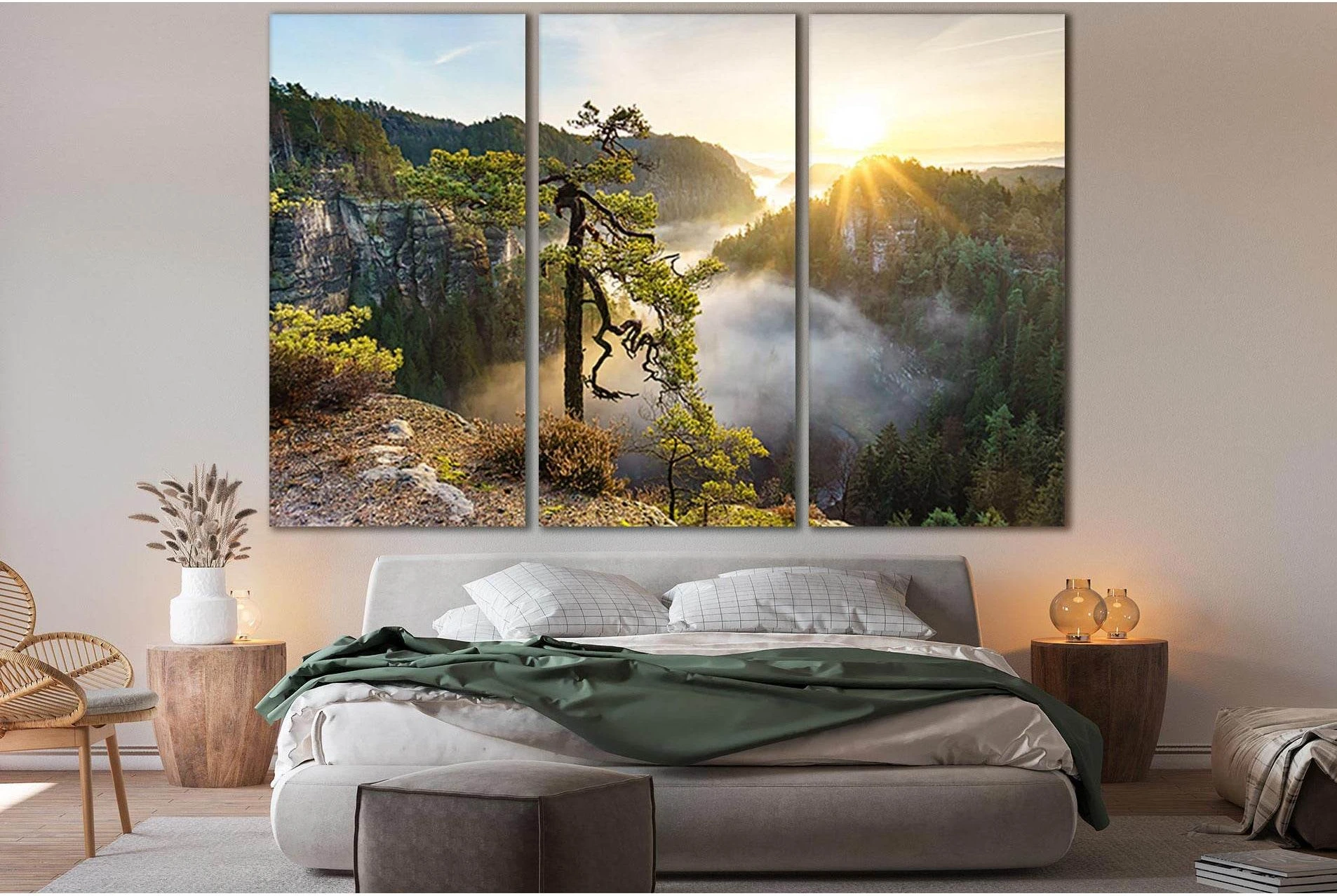 Pine Tree Towering On The Rock №SL794 Ready to Hang Canvas Print - Zellart Canvas Prints 0new, ALL_Products, Trees Wall Art
