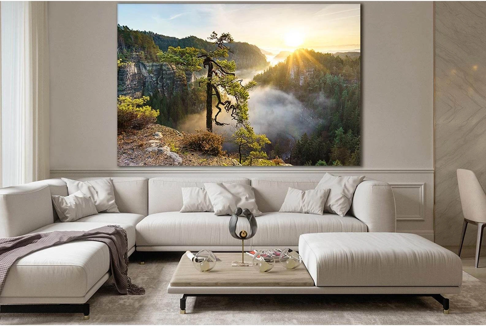 Pine Tree Towering On The Rock №SL794 Ready to Hang Canvas Print - Zellart Canvas Prints 0new, ALL_Products, Trees Wall Art