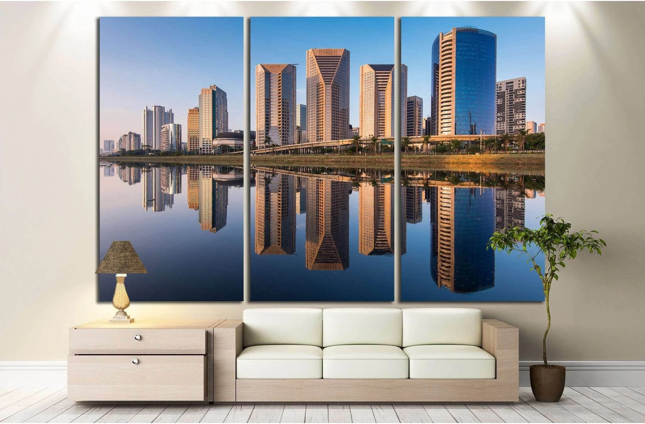 Pinheiros River in Sao Paulo City, Brazil №1242 Ready to Hang Canvas Print - Zellart Canvas Prints ALL_Products, s-1242